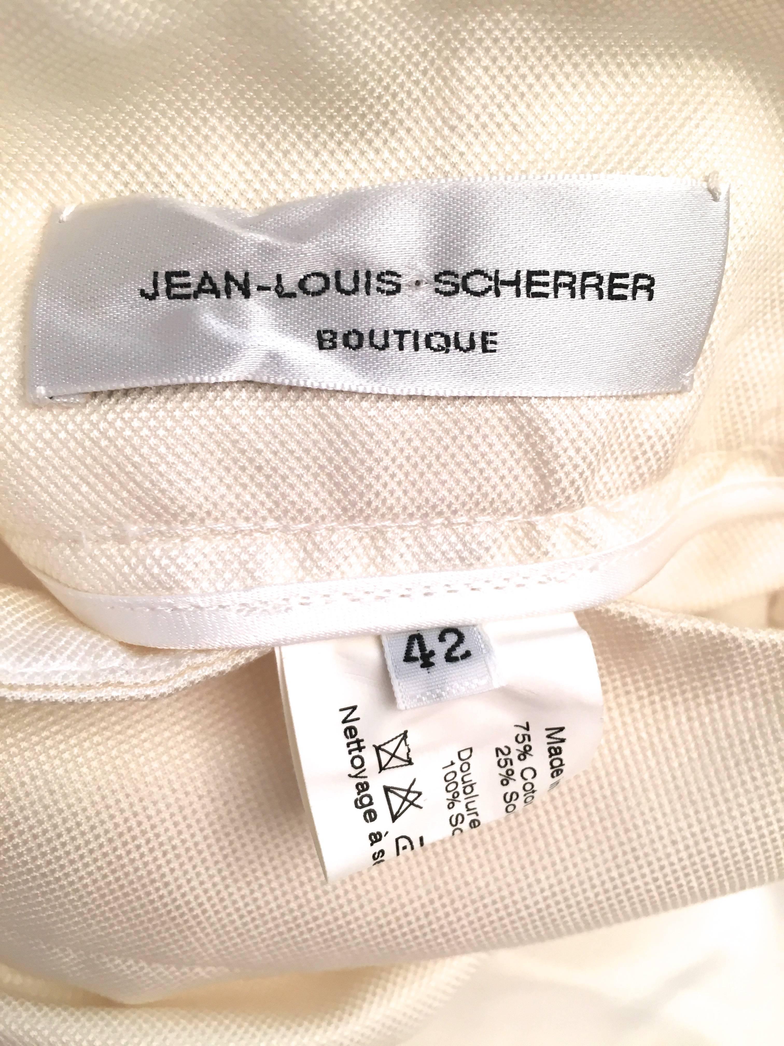 Jean-Louis Scherrer White Cotton and Silk Suit 1