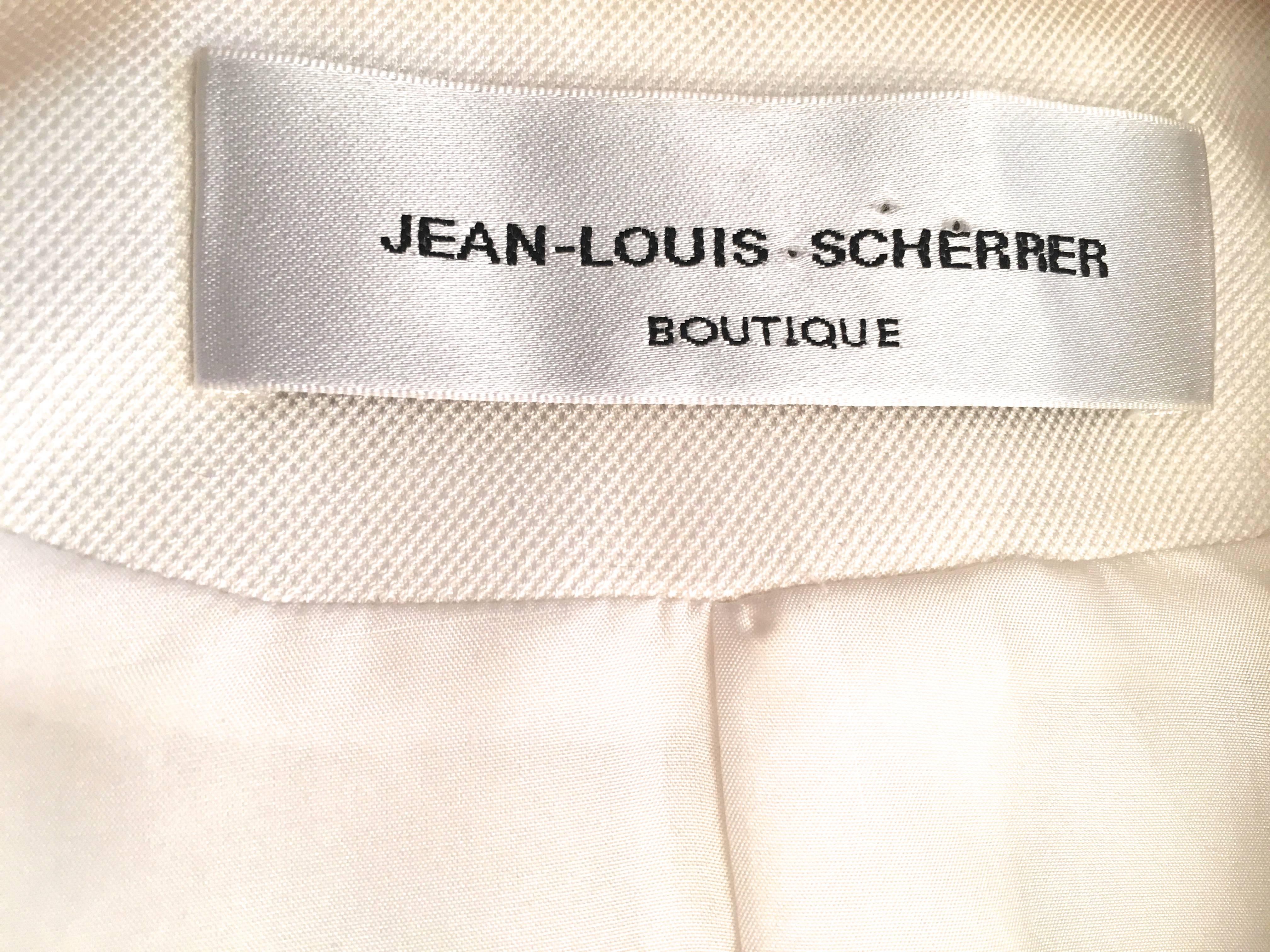 Jean-Louis Scherrer White Cotton and Silk Suit 2