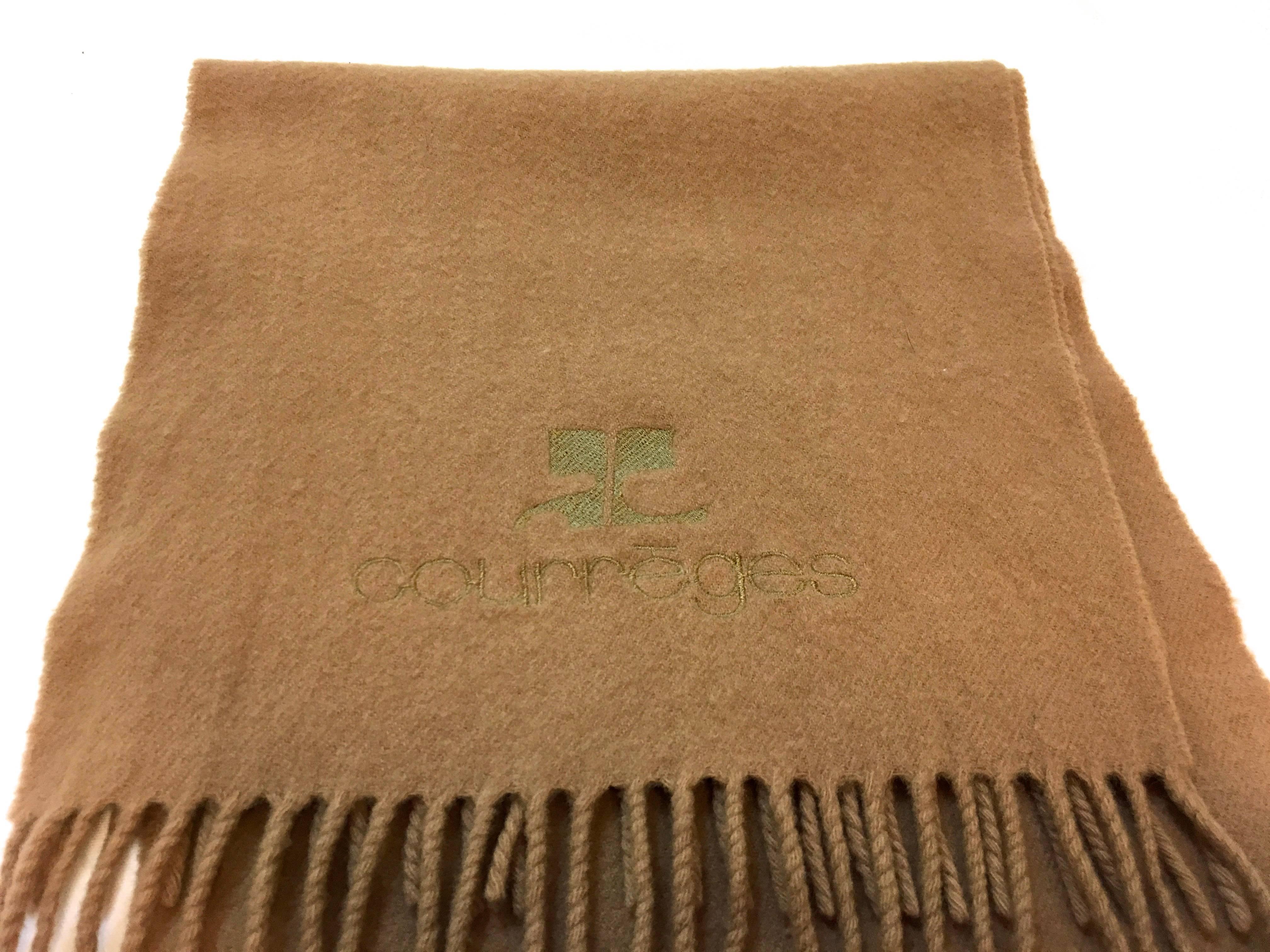 Brown Courreges Wool Scarf For Sale