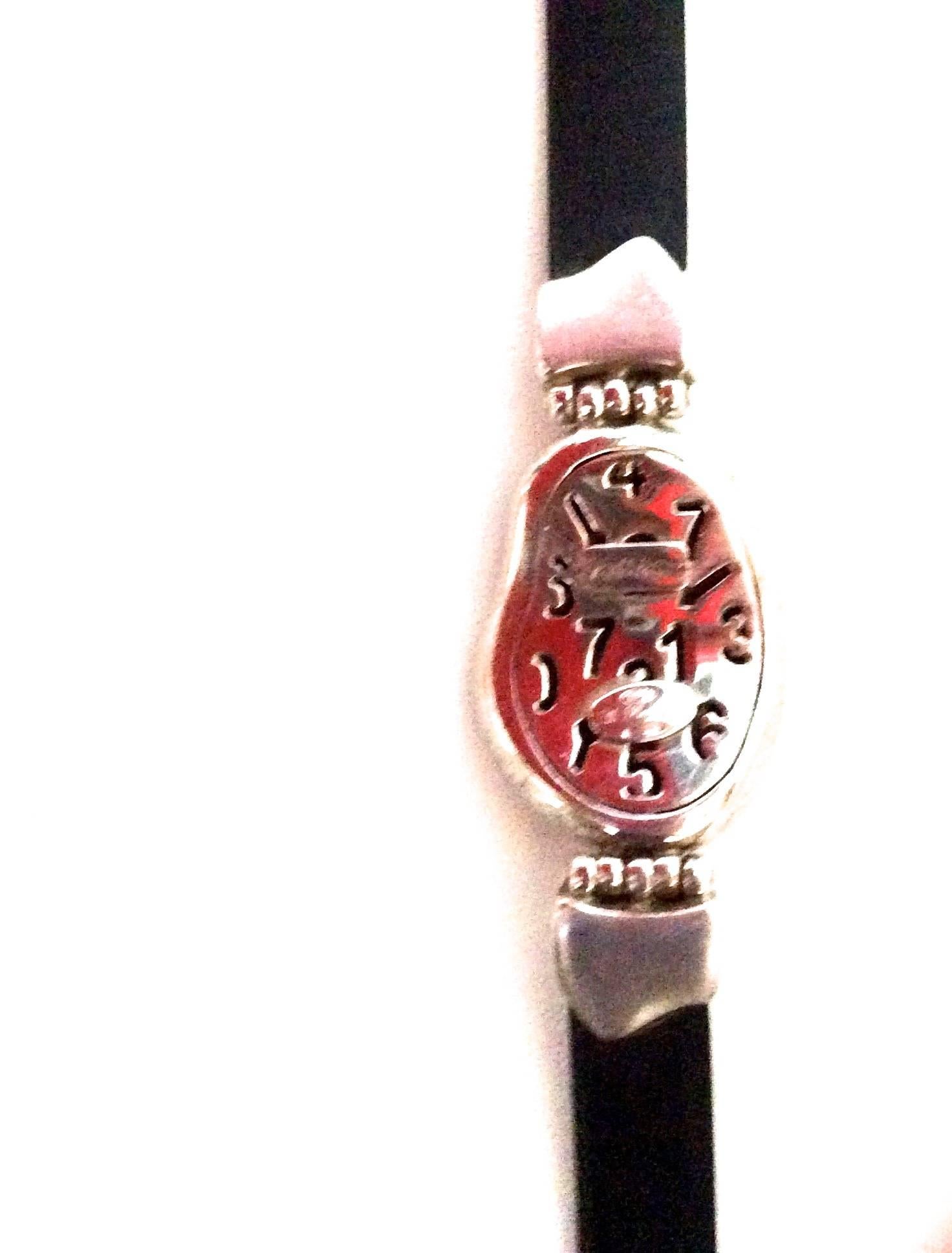Women's Iconic Salvador Dali Melting Clock Bracelet - Menegatti - Sterling Silver For Sale