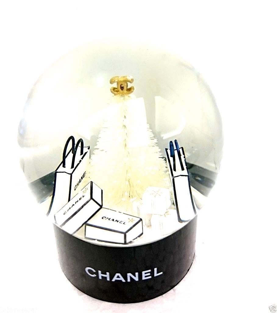 White Rare Chanel Mini Snow Globe