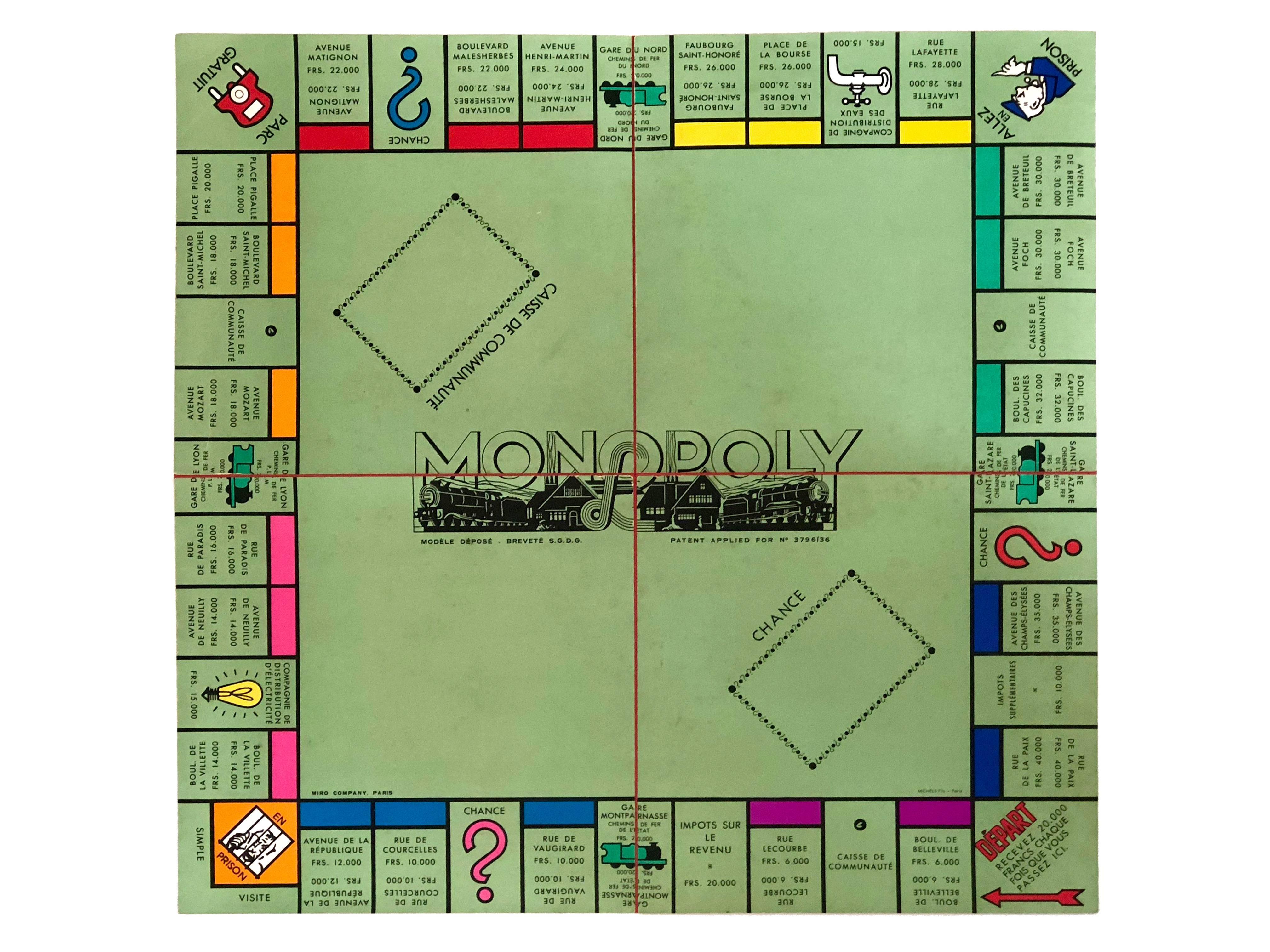 Vintage Monopoly Game - 1957 - French Edition - Rare For Sale 8
