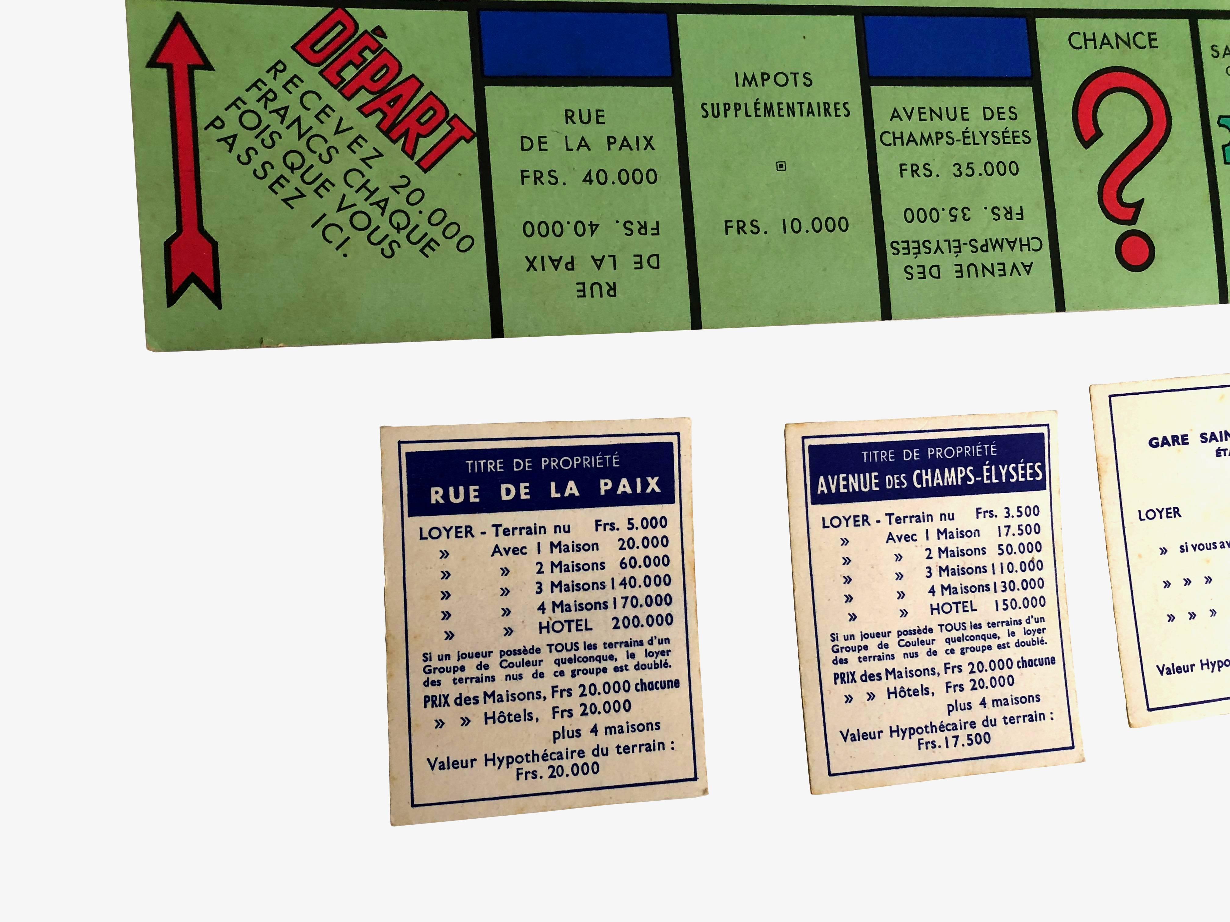 Vintage Monopoly Game - 1957 - French Edition - Rare For Sale 10