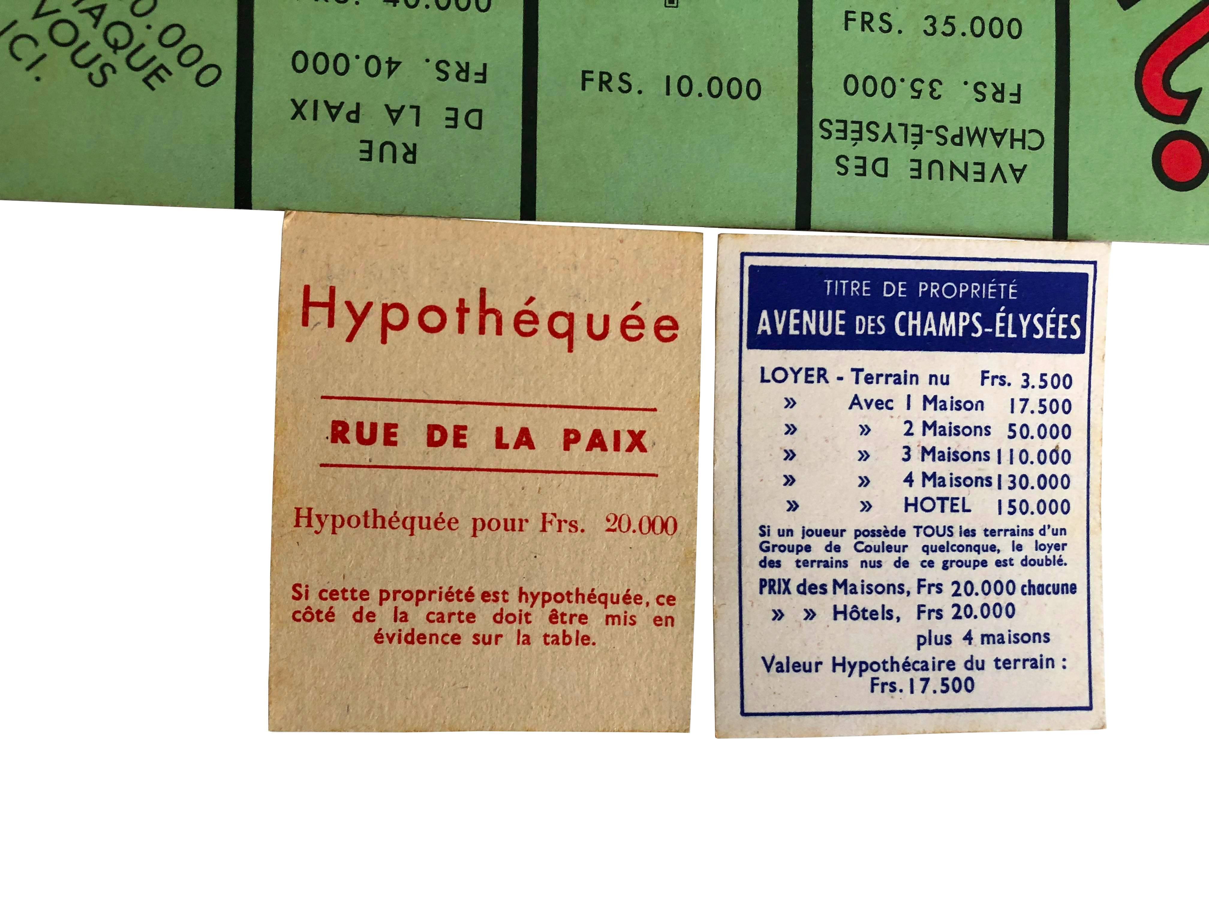 Vintage Monopoly Game - 1957 - French Edition - Rare For Sale 12
