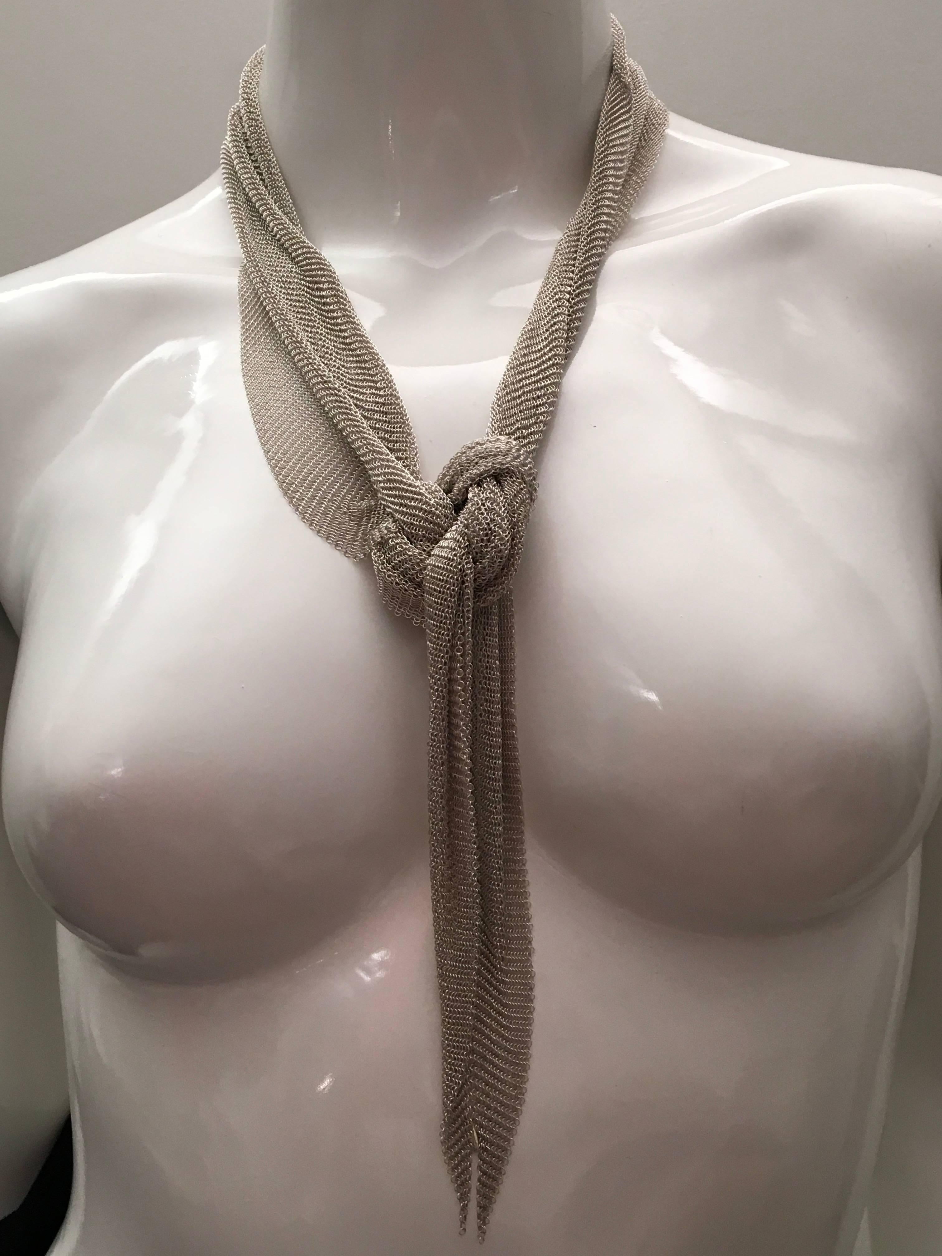 Tiffany and Co. Mesh Scarf by Elsa Peretti - Sterling Silver In New Condition In Boca Raton, FL