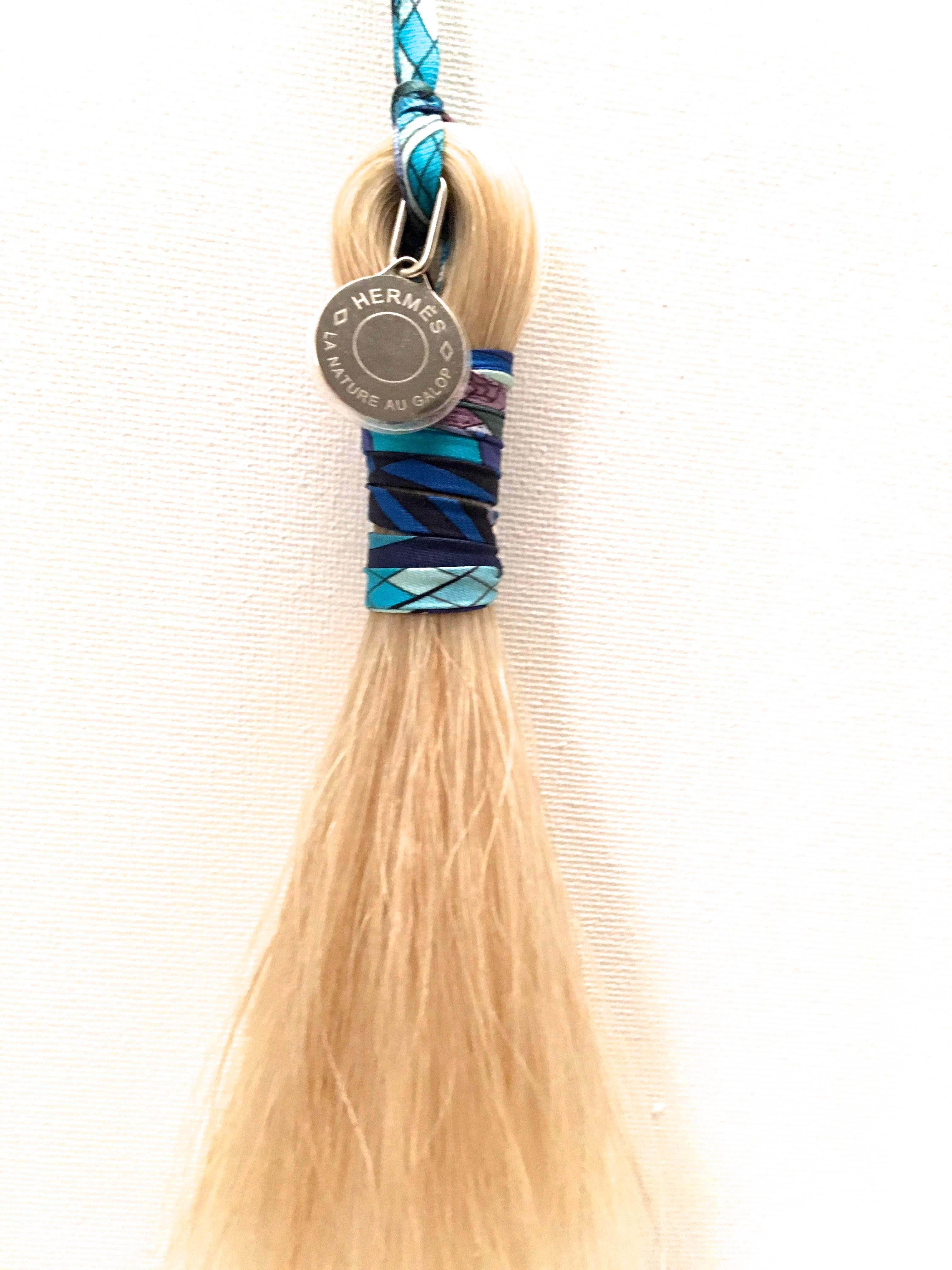 Hermes Purse Accessory / Charm - Silk and Horse Hair 1