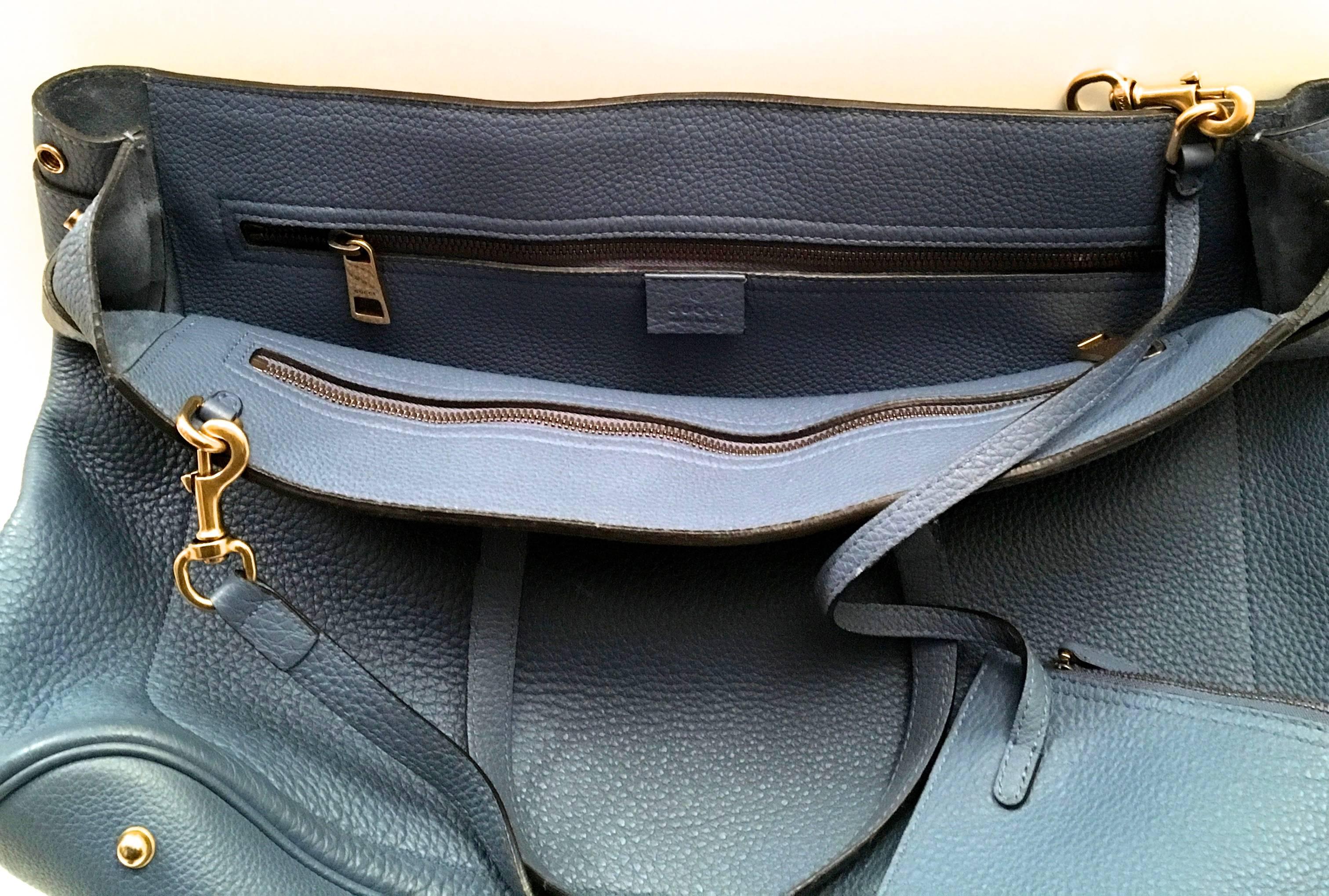 Gucci Large Shoulder Bag / Tote - Leather - Gold Tone Horsebit For Sale 3