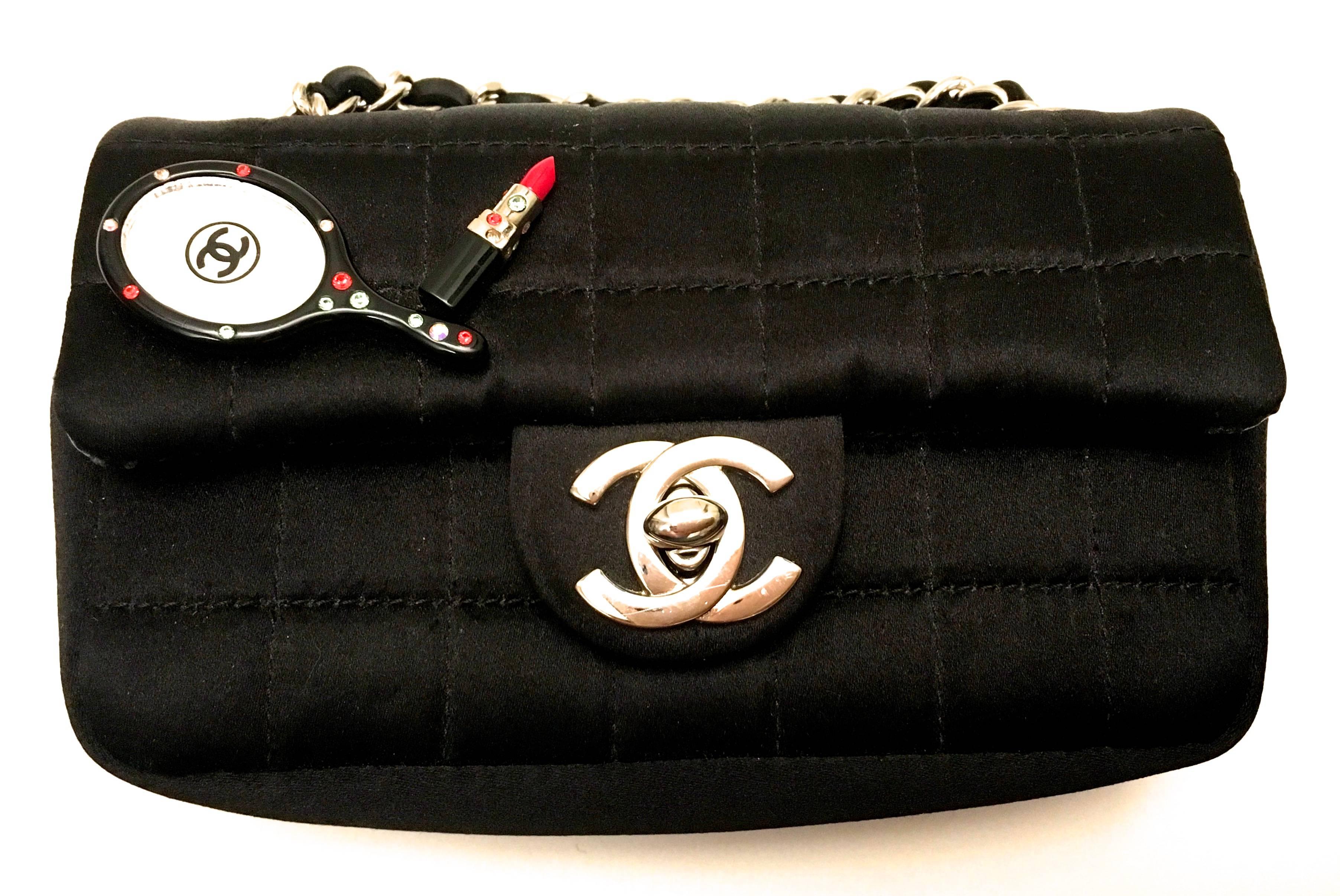 Black Chanel Crossbody Bag / WOC - Lipstick Charm - Rare For Sale