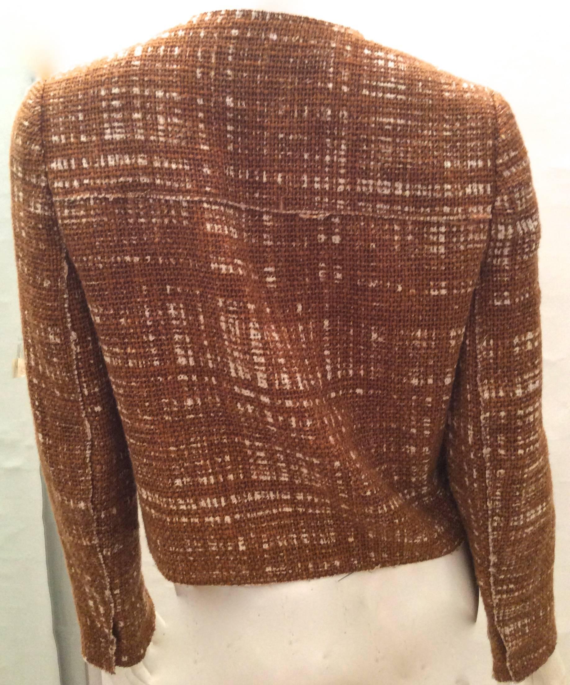 Prada Linen and Cotton Jacket - Gold - Size 40 For Sale 1
