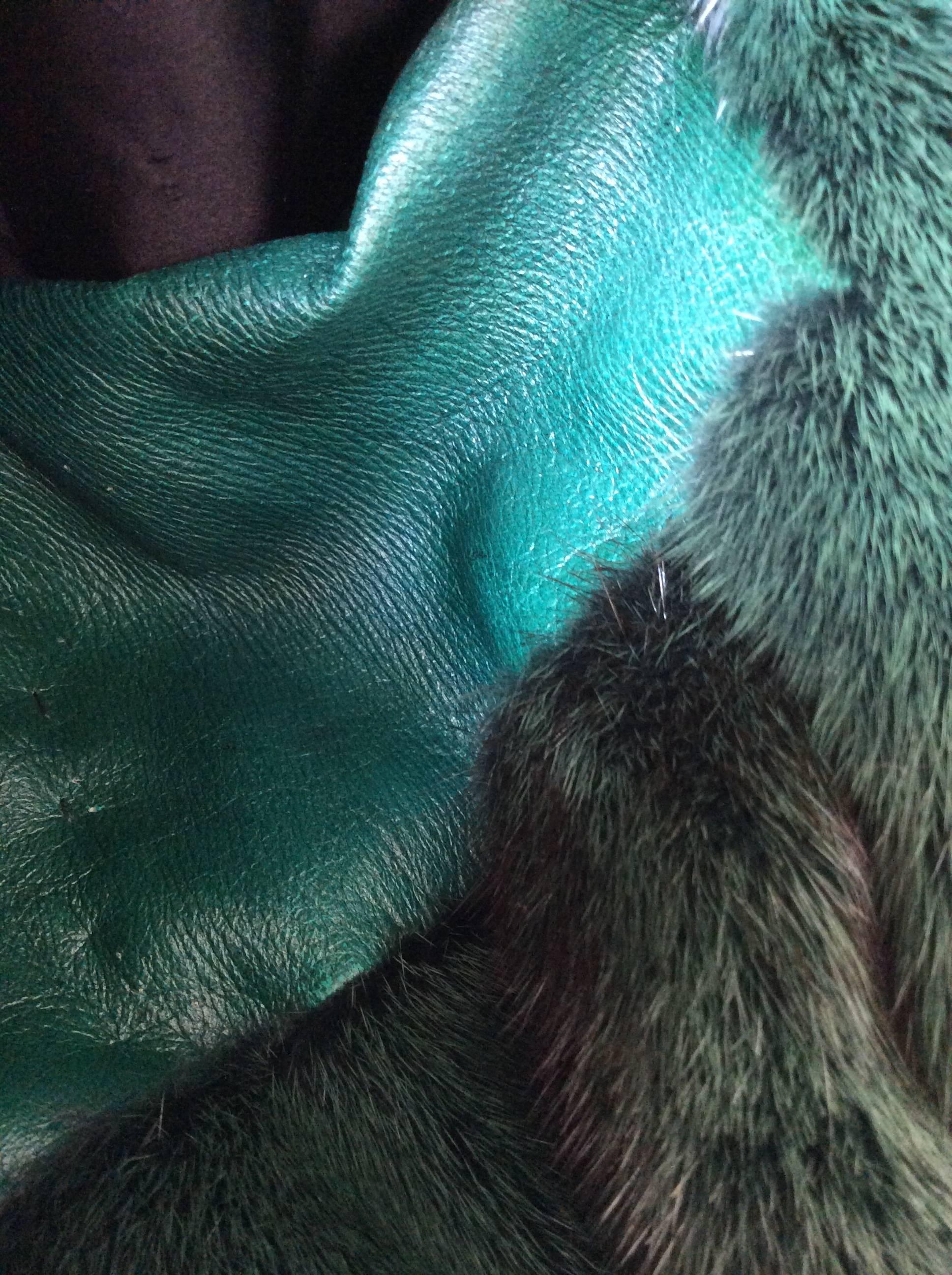 Ted Lapidus Green Mink Fur Coat 2