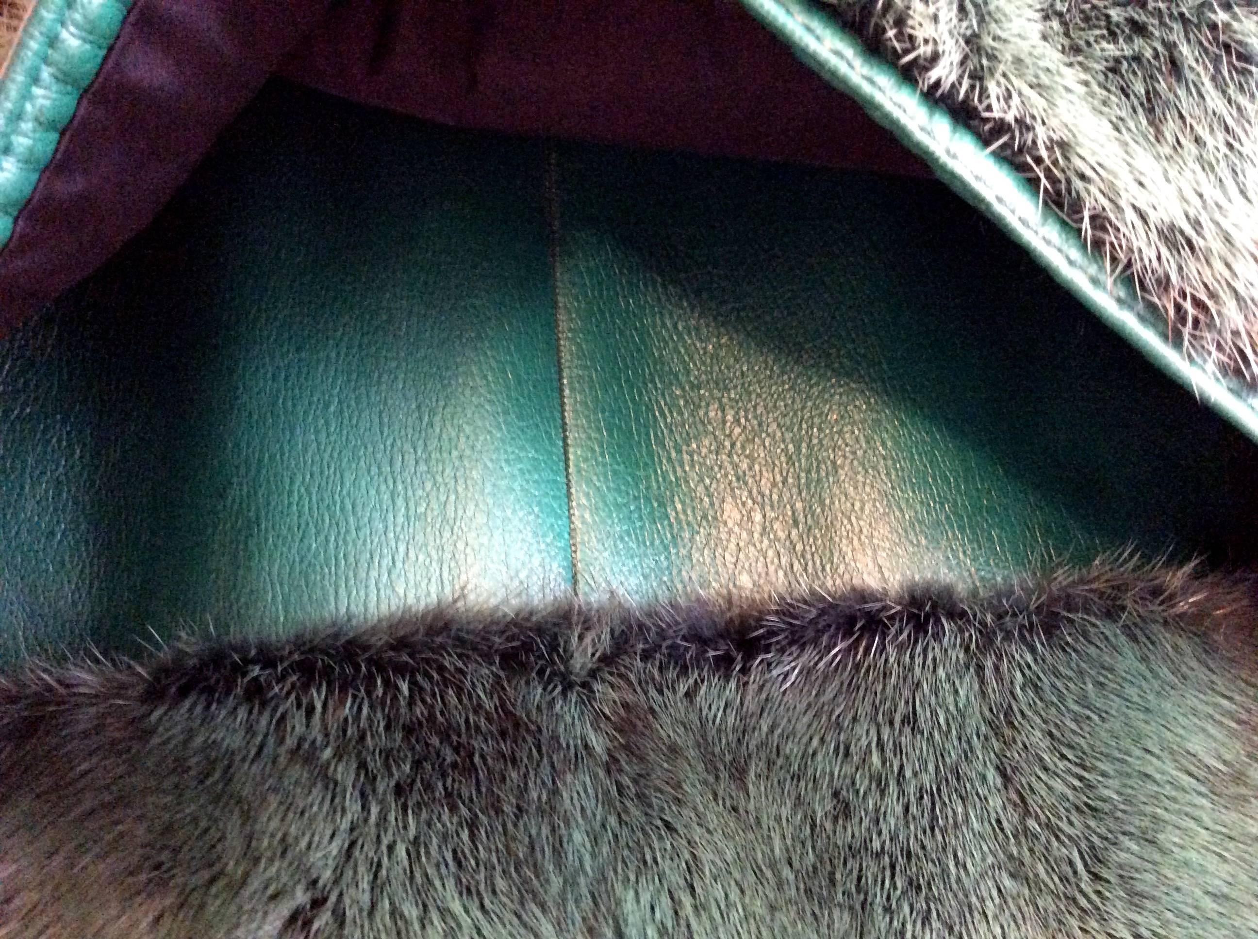Ted Lapidus Green Mink Fur Coat 1