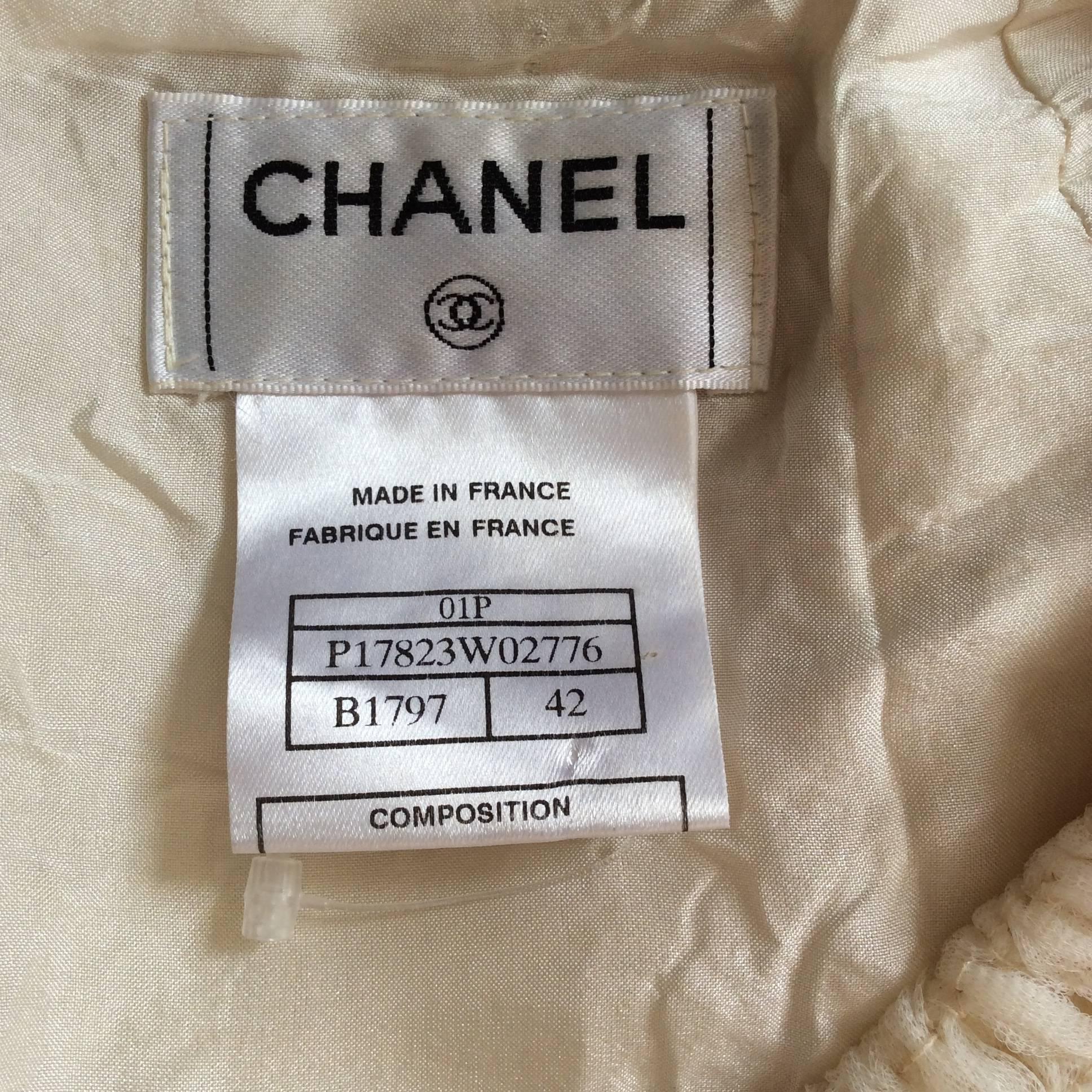 Cream Chanel Evening Skirt - 01P - Size 42 2