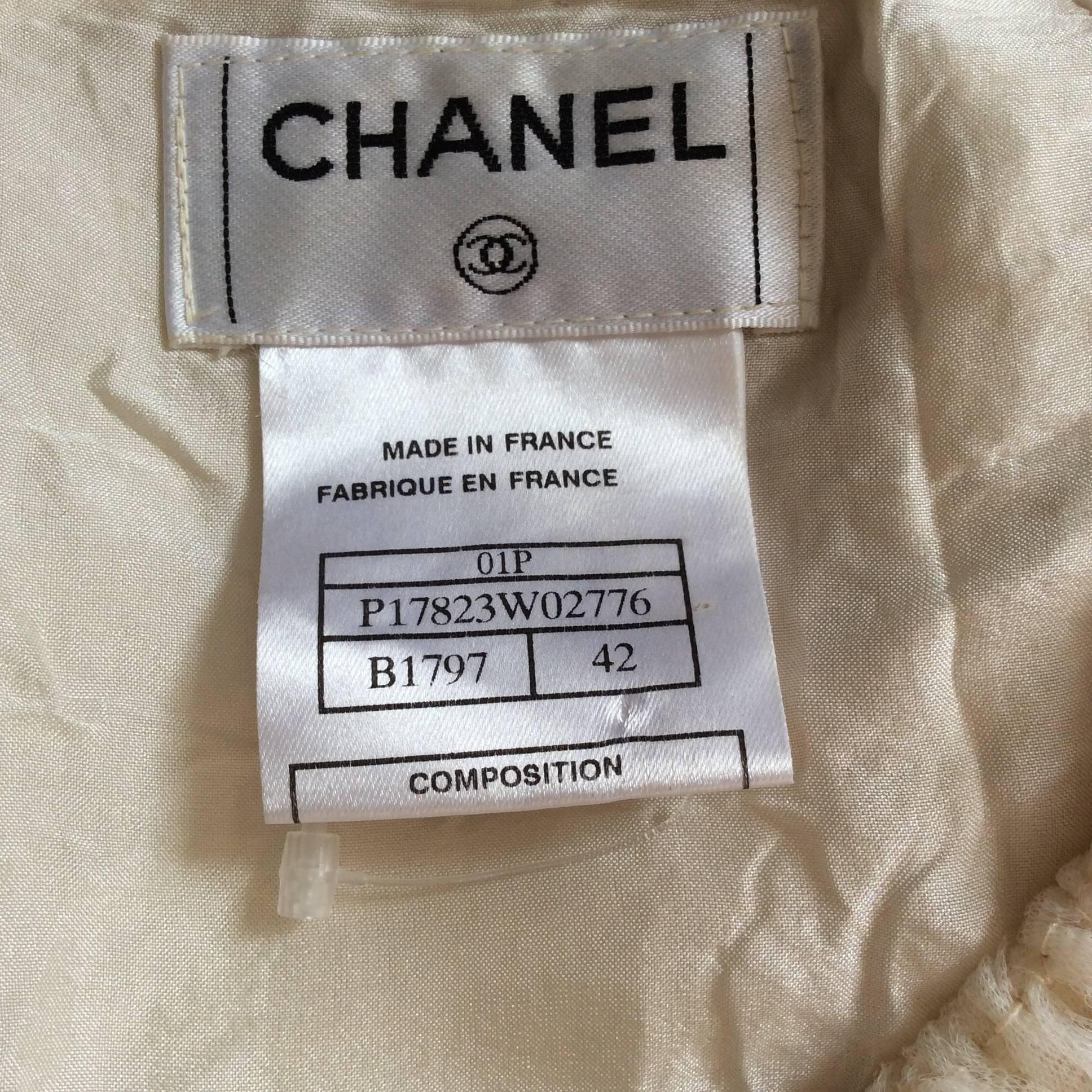Cream Chanel Evening Skirt - 01P - Size 42 1