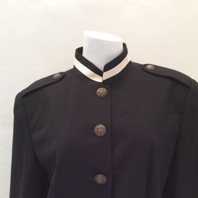 DKNY Donna Karen New York Black Military Style Jacket For Sale at ...