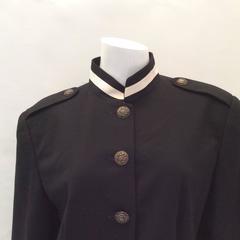 DKNY Donna Karen New York Black Military Style Jacket