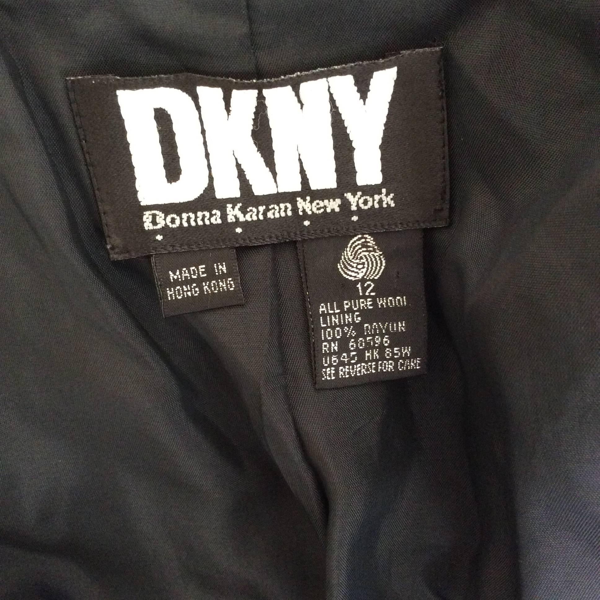 DKNY Donna Karen New York Black Military Style Jacket For Sale 1