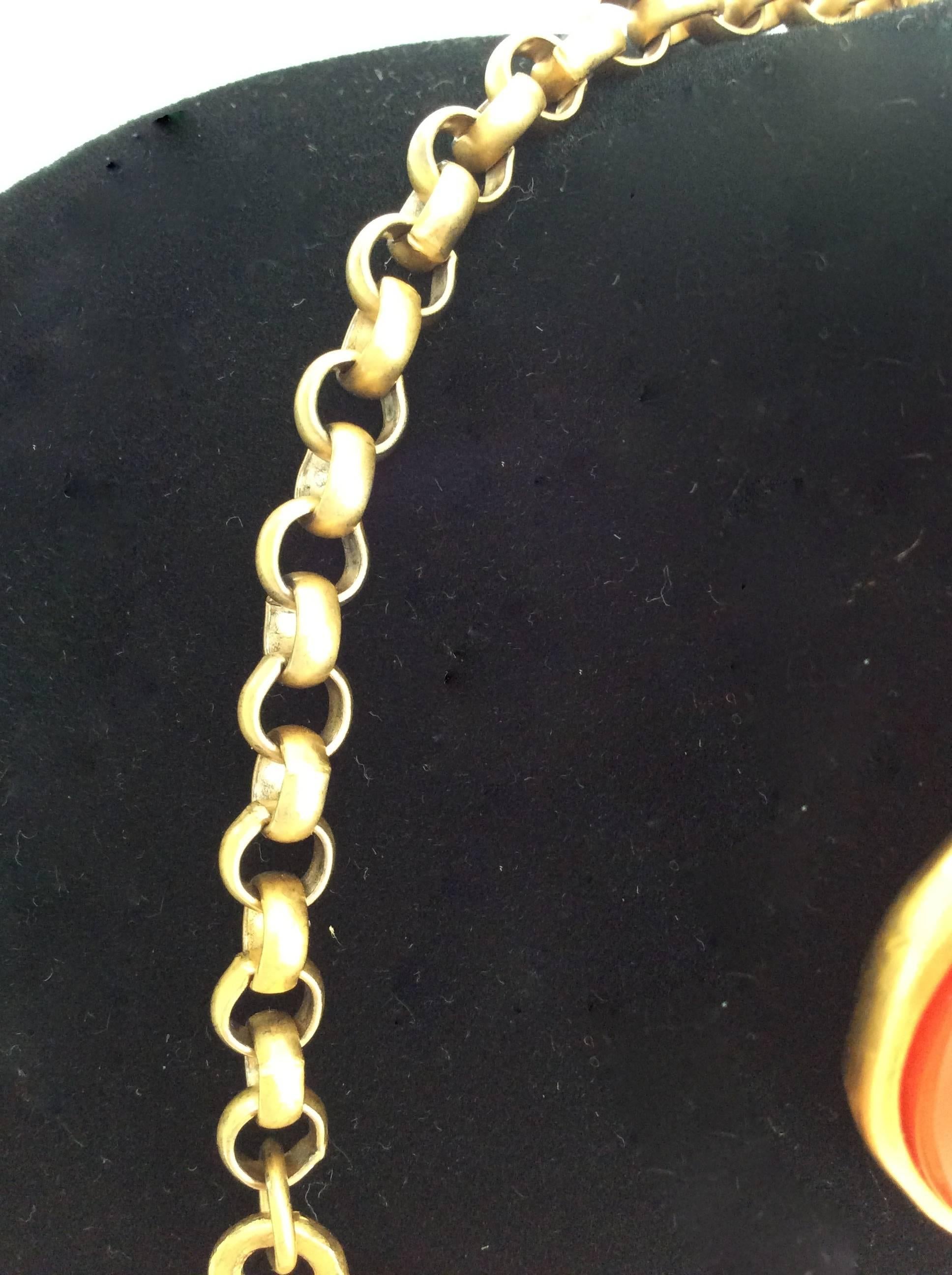 Women's Kenneth J Lane (KJL) Orange Necklace with Matching Earrings For Sale