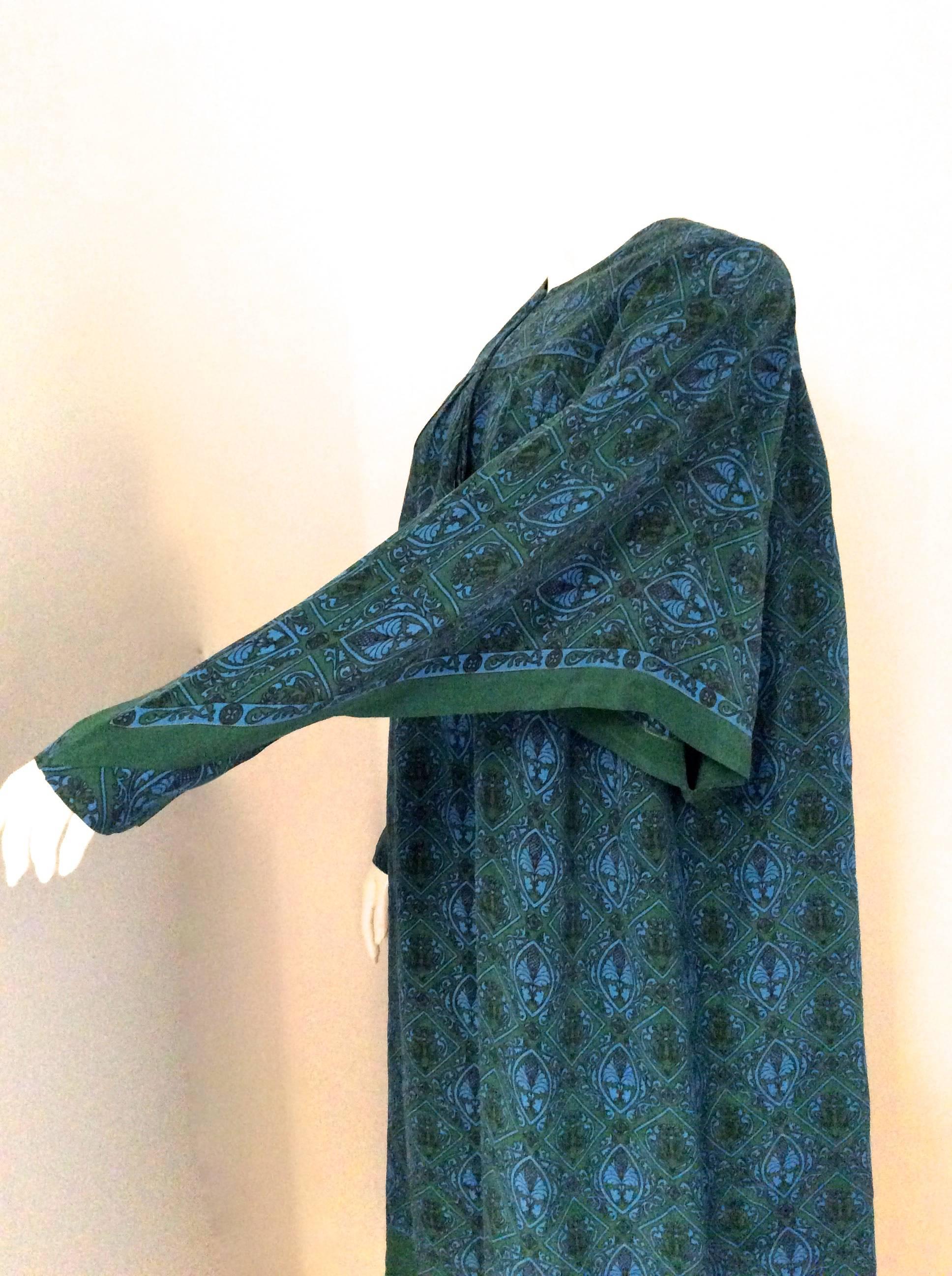 Schiaparelli Silk 1970's Caftan Dress - Rare  1