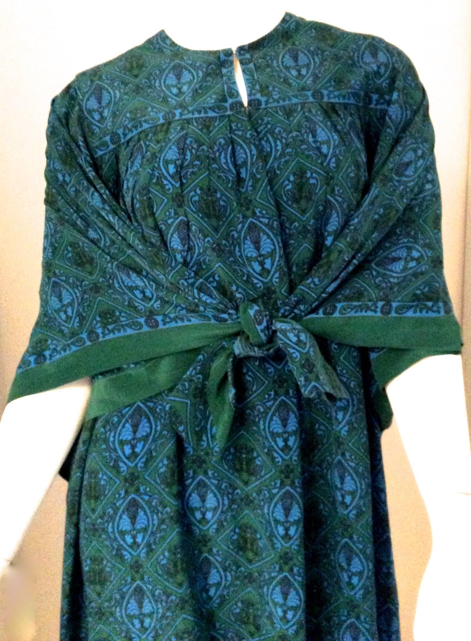 Schiaparelli Silk 1970's Caftan Dress - Rare  2