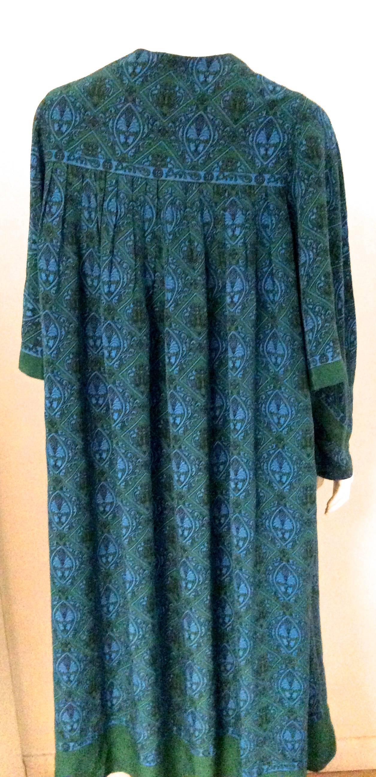 Schiaparelli Silk 1970's Caftan Dress - Rare  3