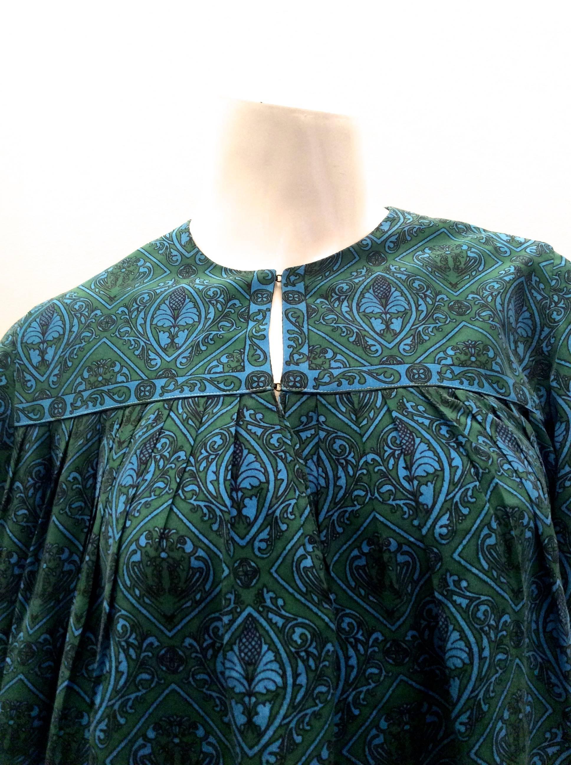 Schiaparelli Silk 1970's Caftan Dress - Rare  5