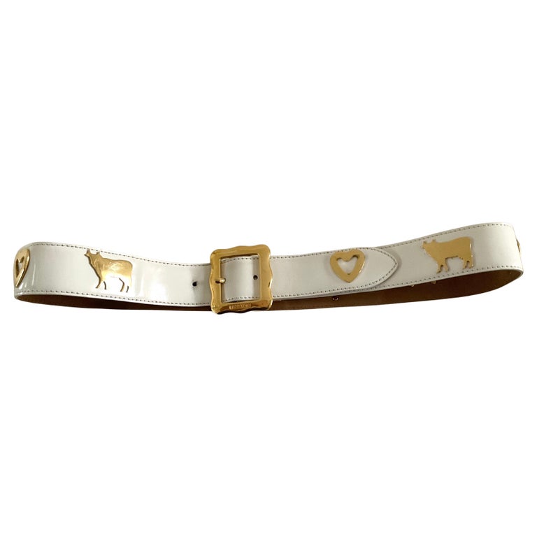 Vintage Moschino Leather Belt Circa 1987 Women display picture 3