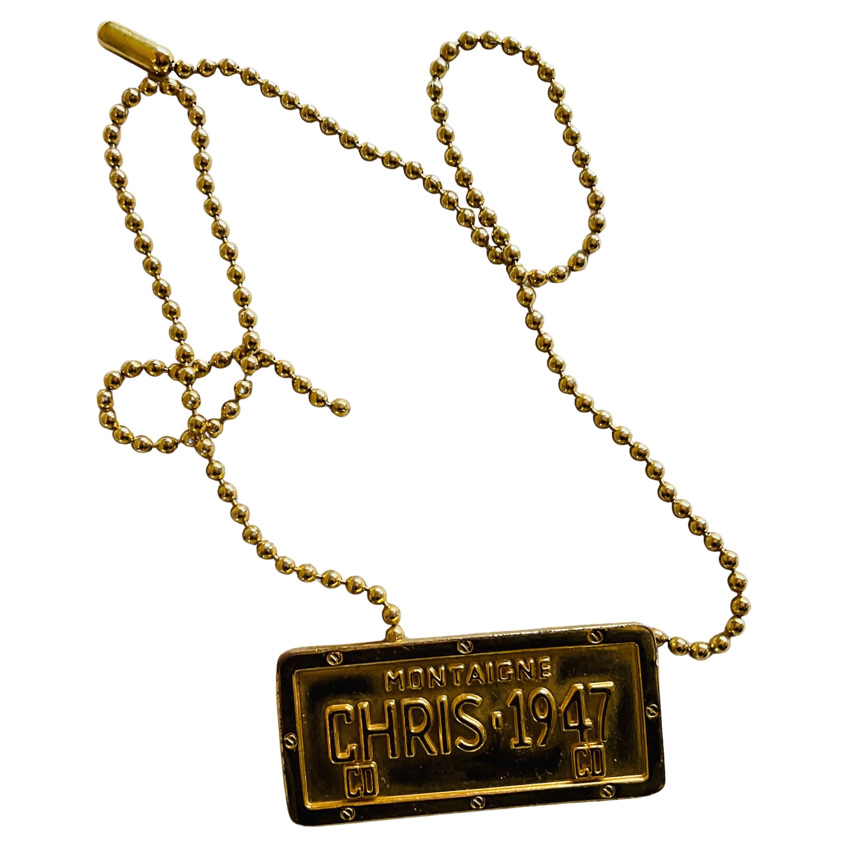 Collier à pendentifs en métal doré Christian Dior by John Galliano for Christian Dior en vente