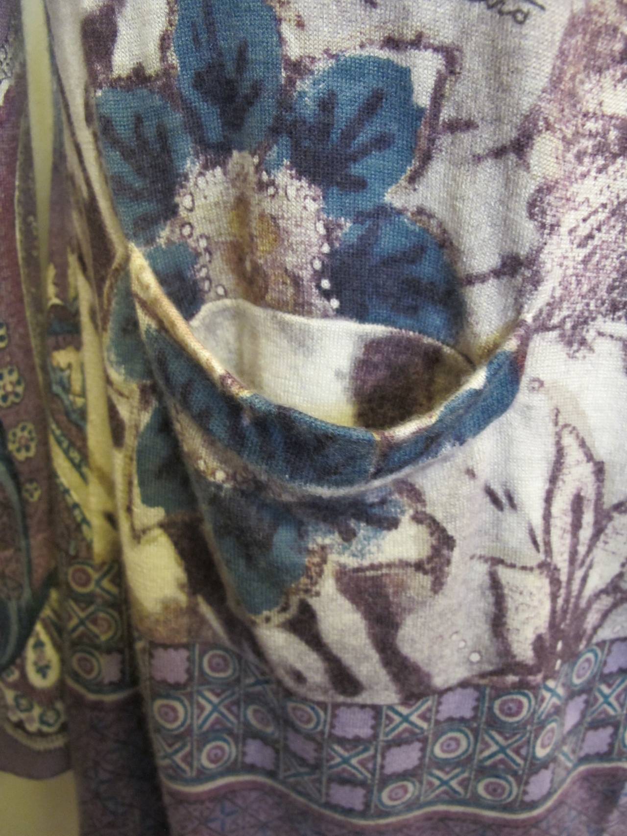 Gray Etro Paisley Sweater Dress For Sale