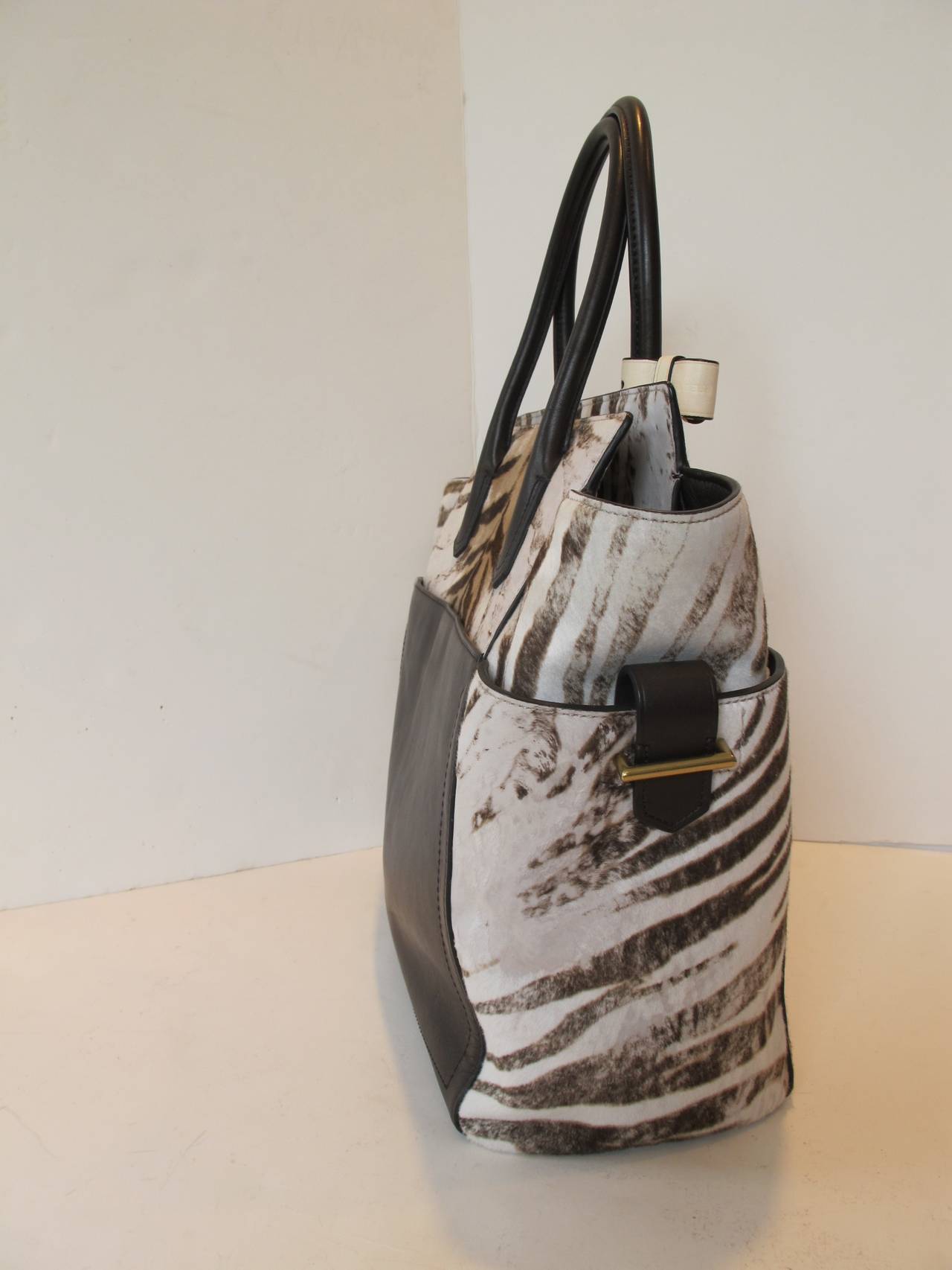 New Reed Krakoff Zebra Printed Calf Hair Tote In New Condition For Sale In San Francisco, CA
