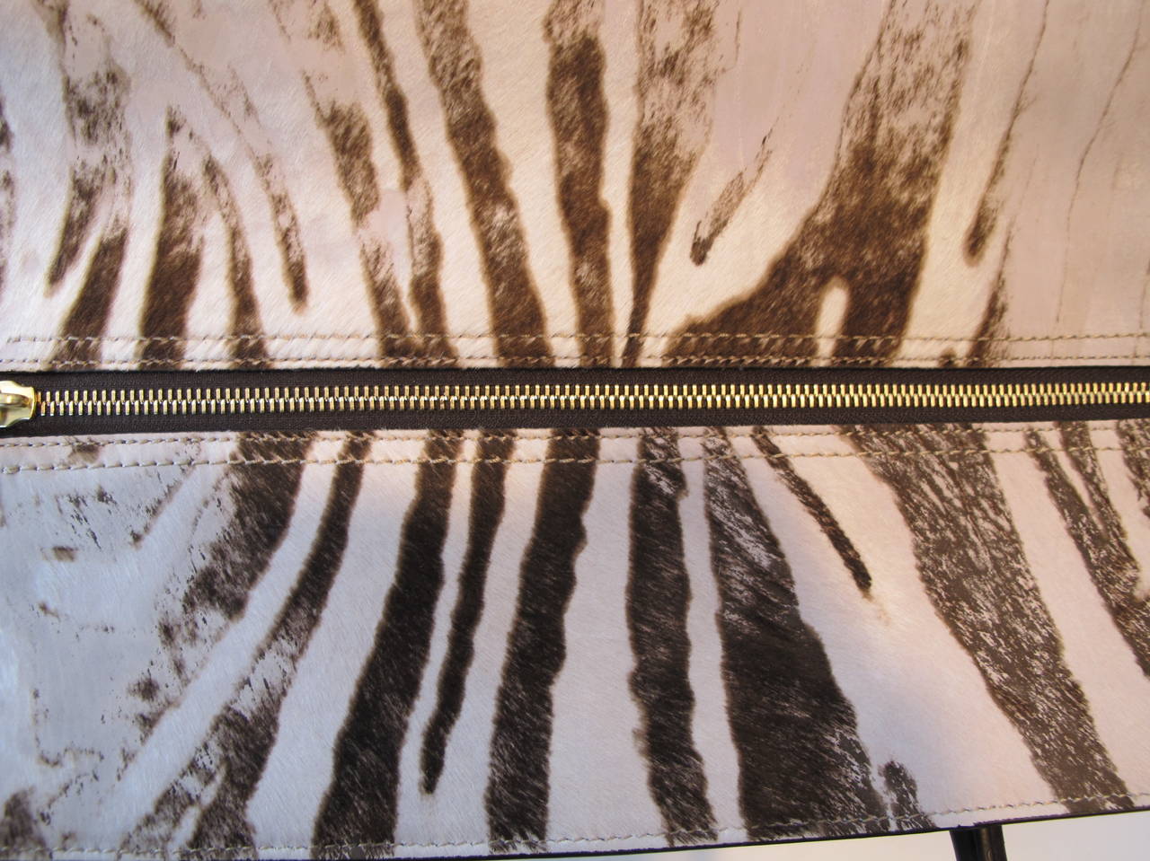 New Reed Krakoff Zebra Printed Calf Hair Tote For Sale 1