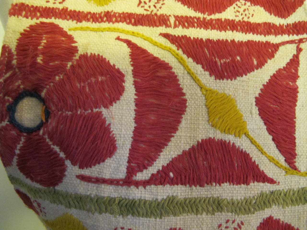 Brightly-Colored Canvas Vest with Geometric Patterns and Animals In Excellent Condition For Sale In San Francisco, CA