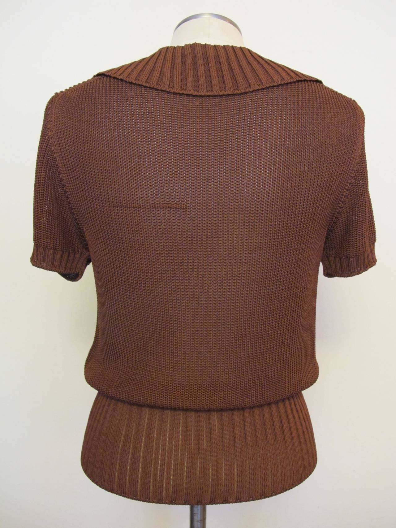 Women's Hermes Redwood Brown Knitted Sweater For Sale