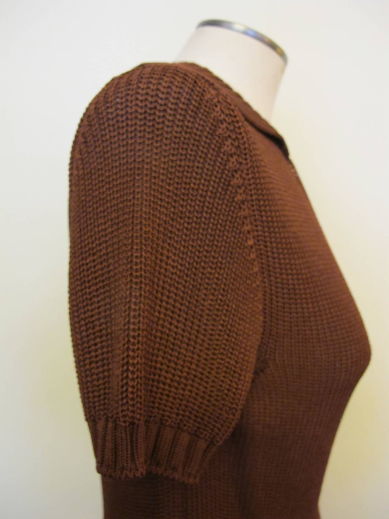 Hermes Redwood Brown Knitted Sweater In Excellent Condition For Sale In San Francisco, CA