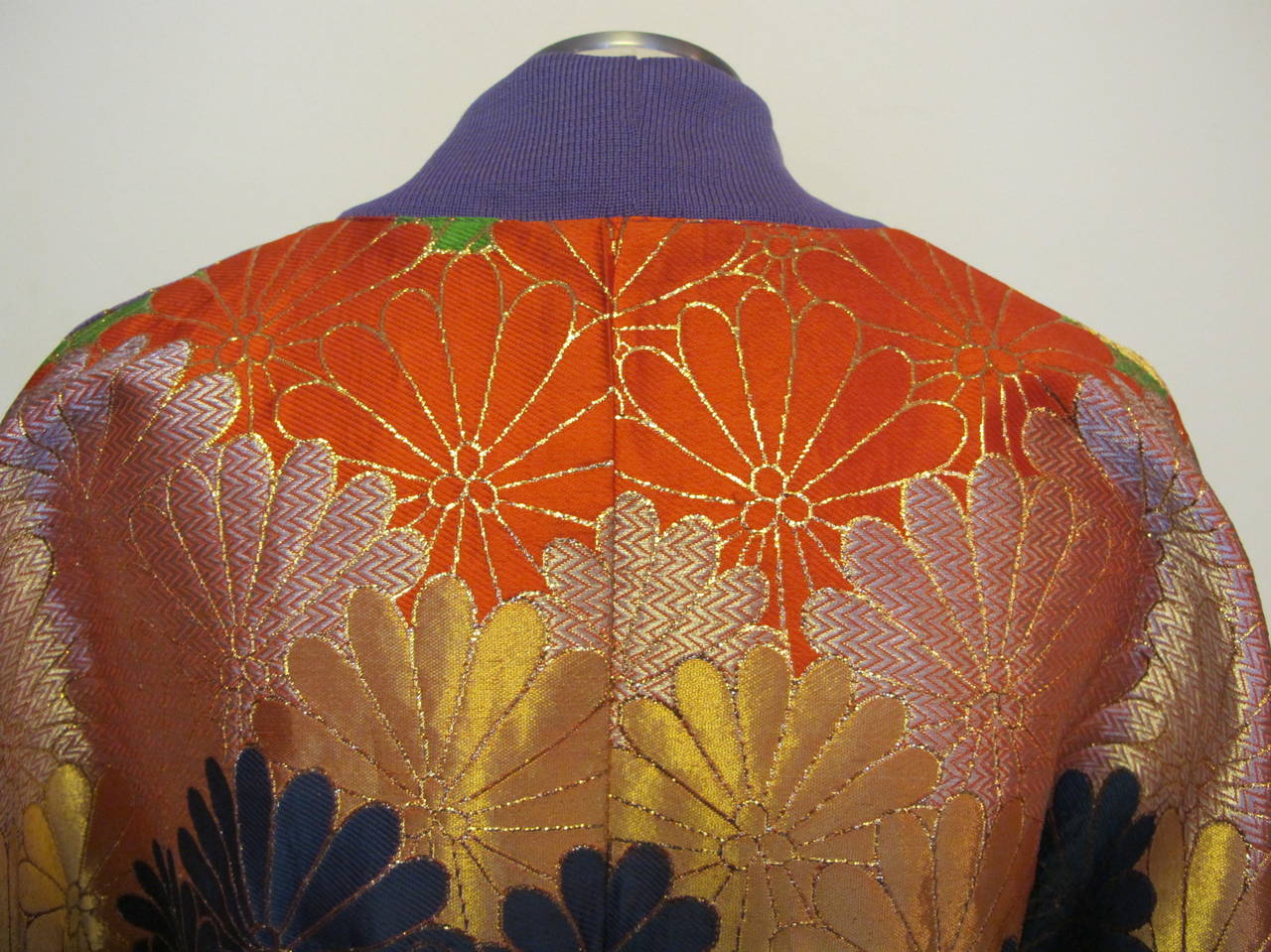 New Japanese Open Silk Faille Brocade Jacket For Sale 1