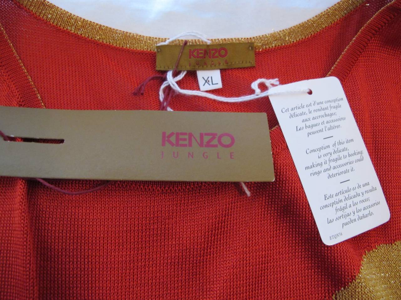 1980's Kenzo Jungle Knit Tank For Sale 5