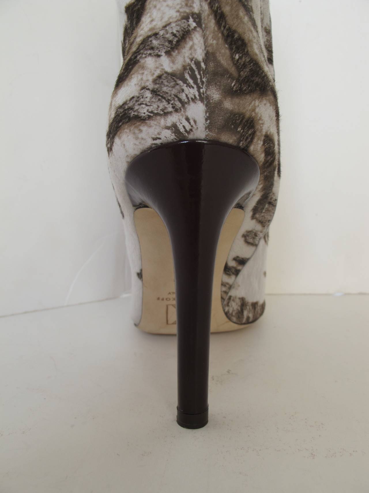 2013 Reed Krakoff Peeptoe Zebra Bootie For Sale 2