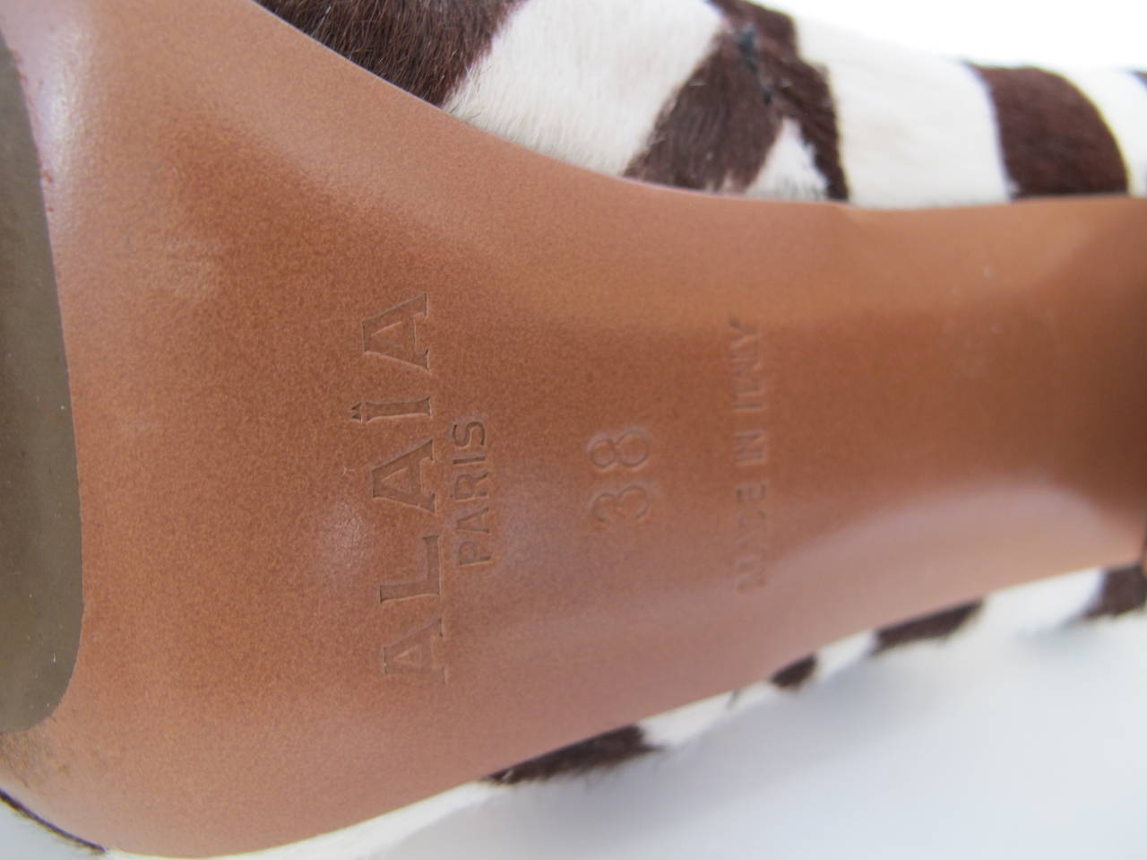 Alaia Brown and White Zebra Shoes For Sale 1