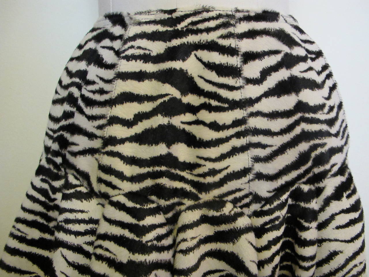 Gray Alaia Luscious Zebra Skirt For Sale