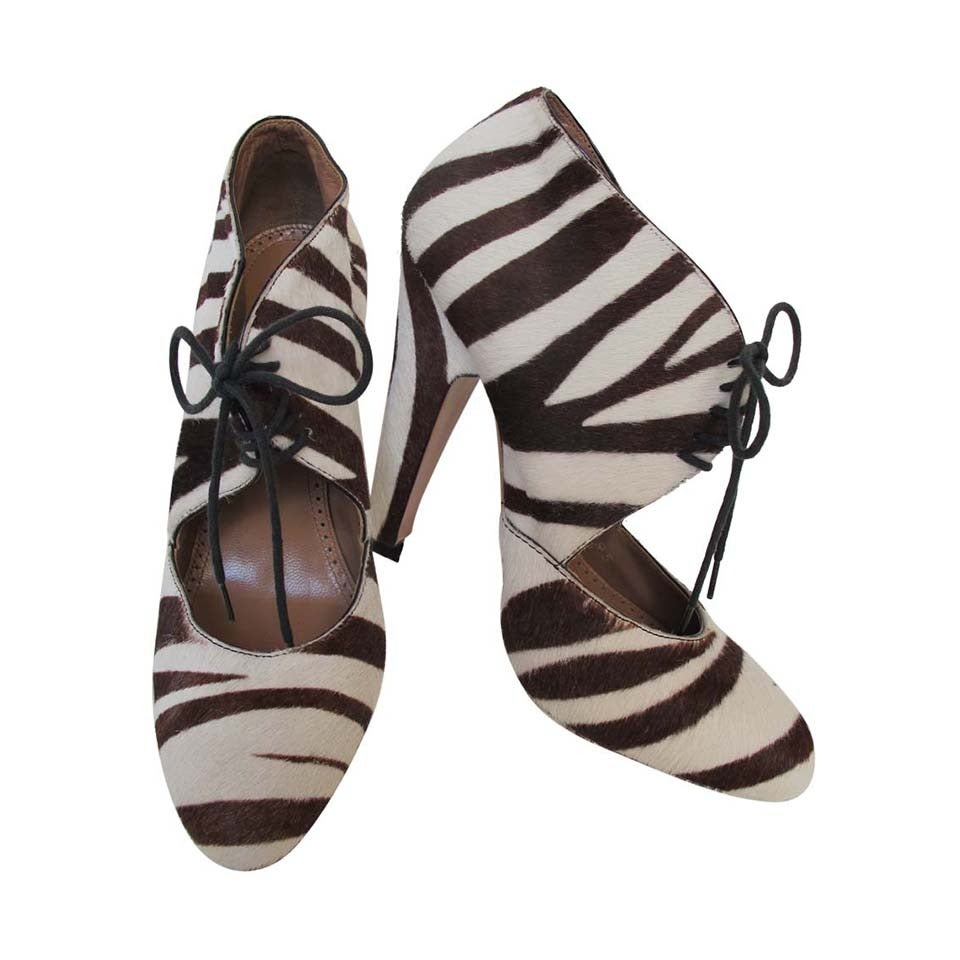 Alaia Brown and White Zebra Shoes For Sale