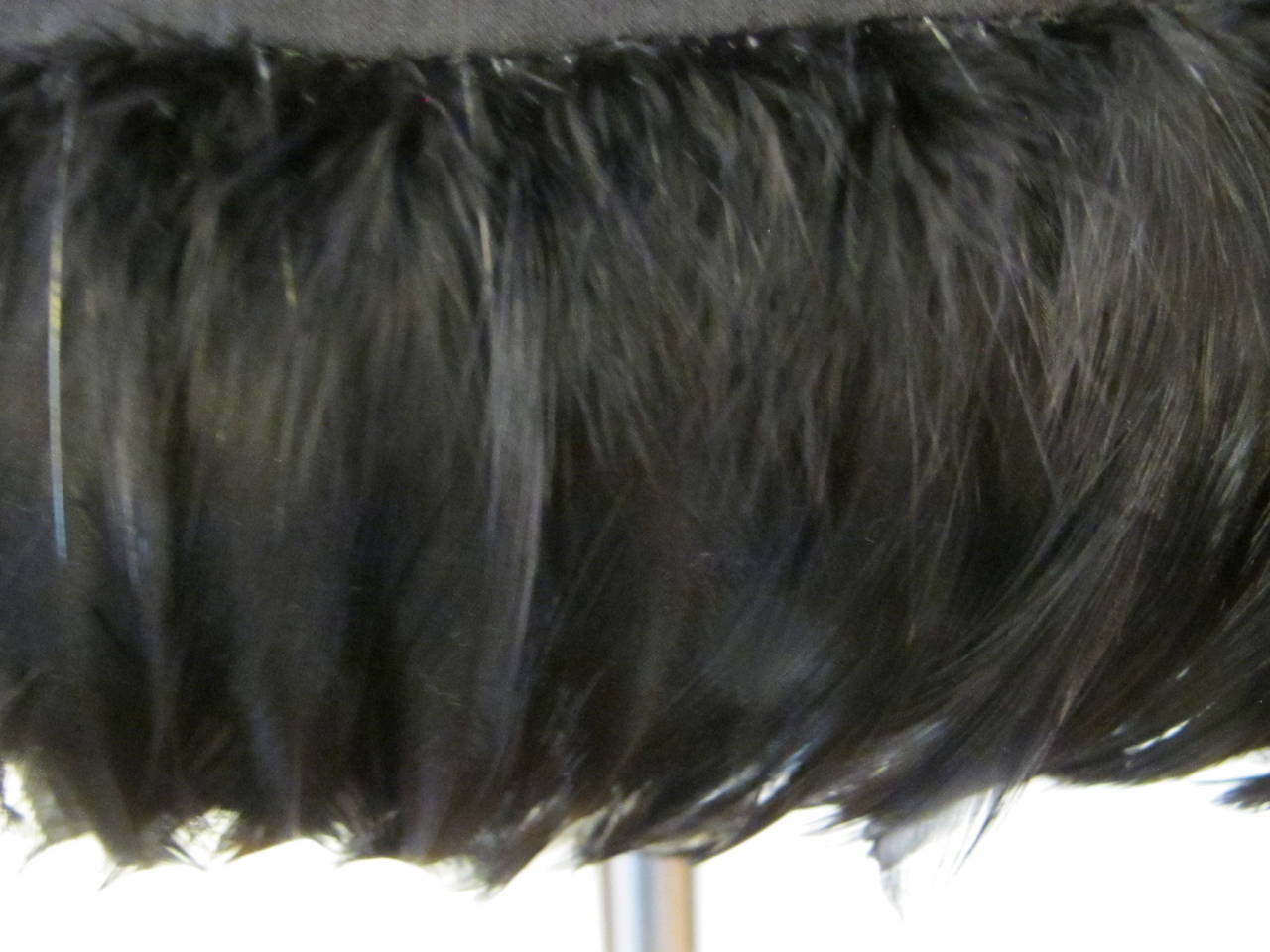 Gucci Black Silk Skirt with Feathered Trim For Sale 1