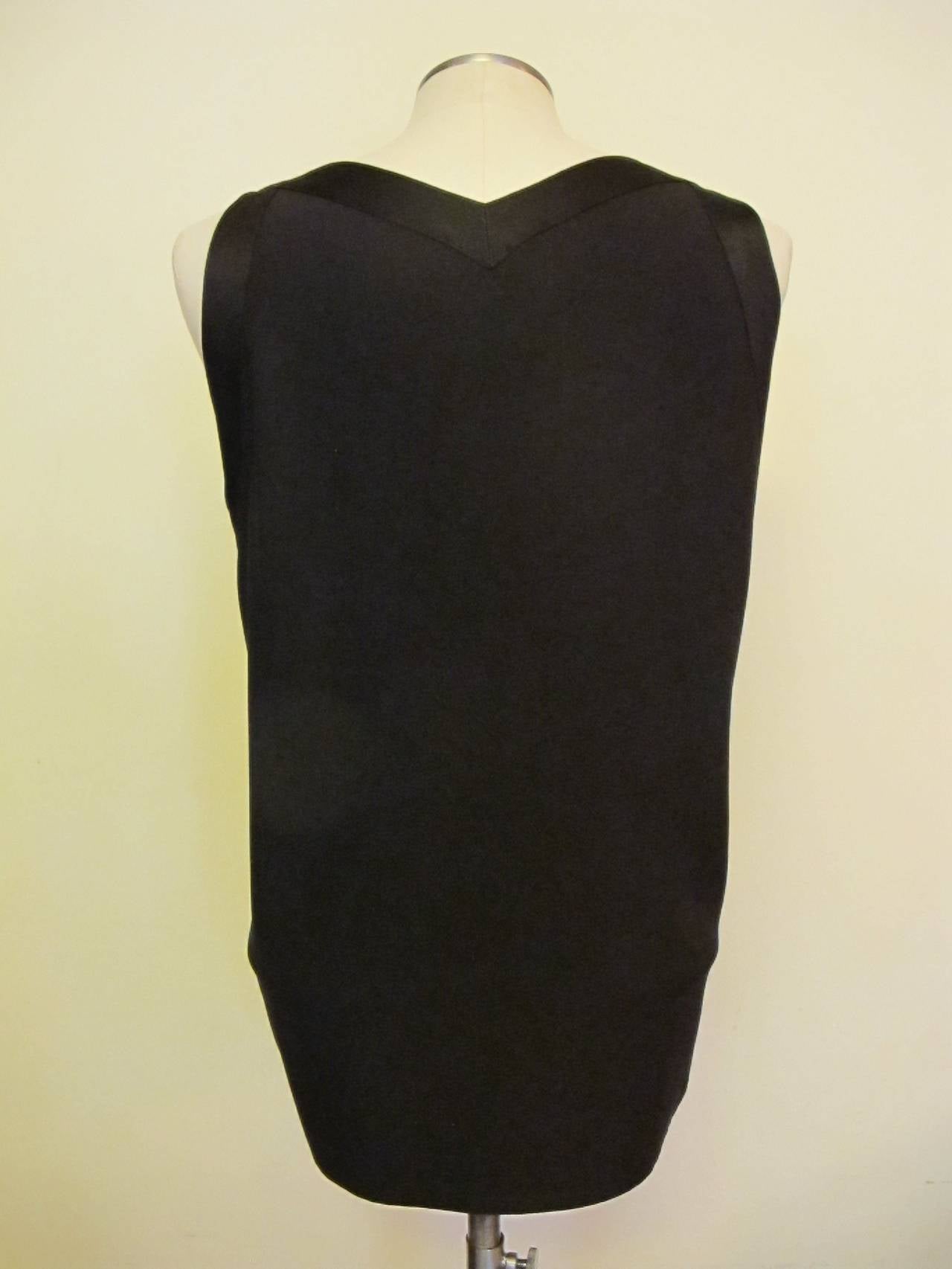 Yves Saint Laurent Rive Gauche Sleeveless Black Blouse For Sale 1