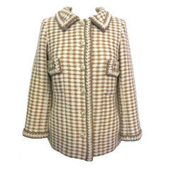 Chanel Camel and White, Houndstooth Jacket