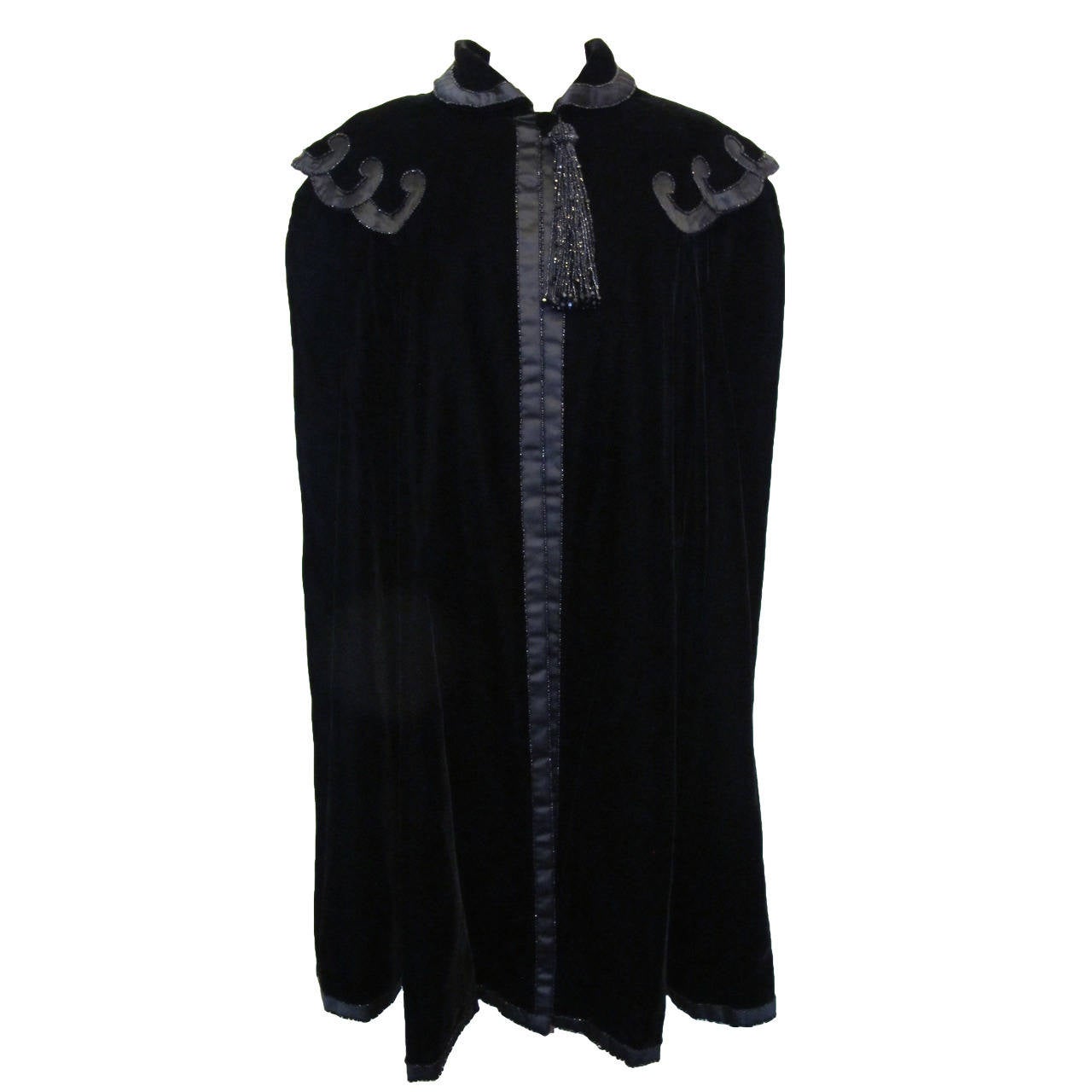 Yves St. Laurent Rive Gauche Black Velvet Cape For Sale