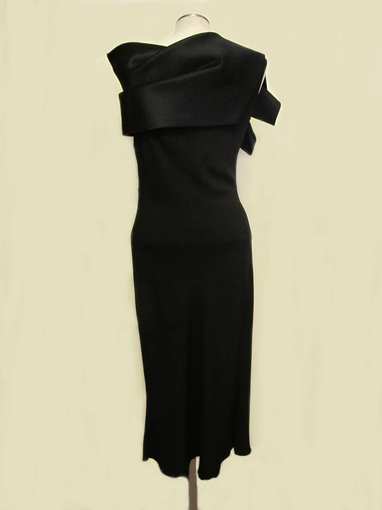 2009 John Galliano Paris Asymmetrical Black Cocktail Dress In Excellent Condition For Sale In San Francisco, CA
