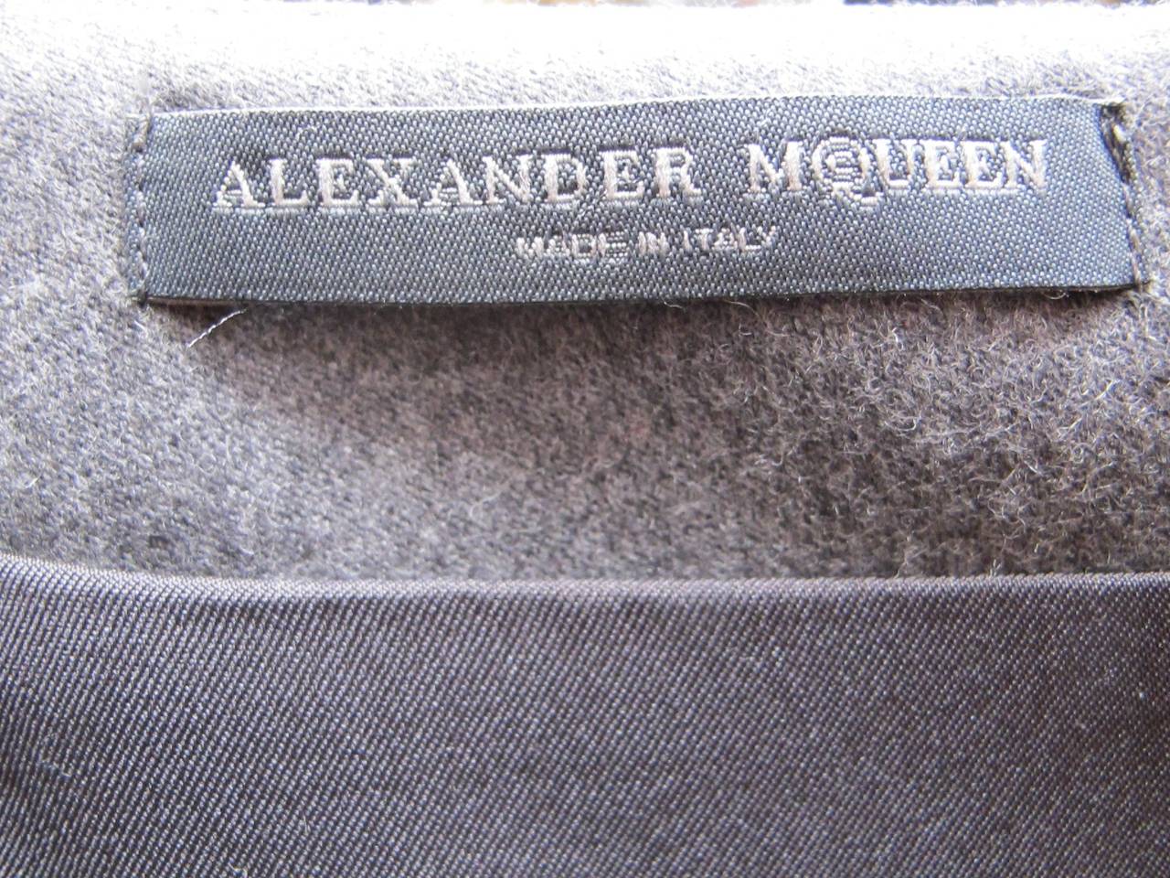 Fall 2005 New Alexander McQueen Grey Portrait Neckline Dress For Sale 5