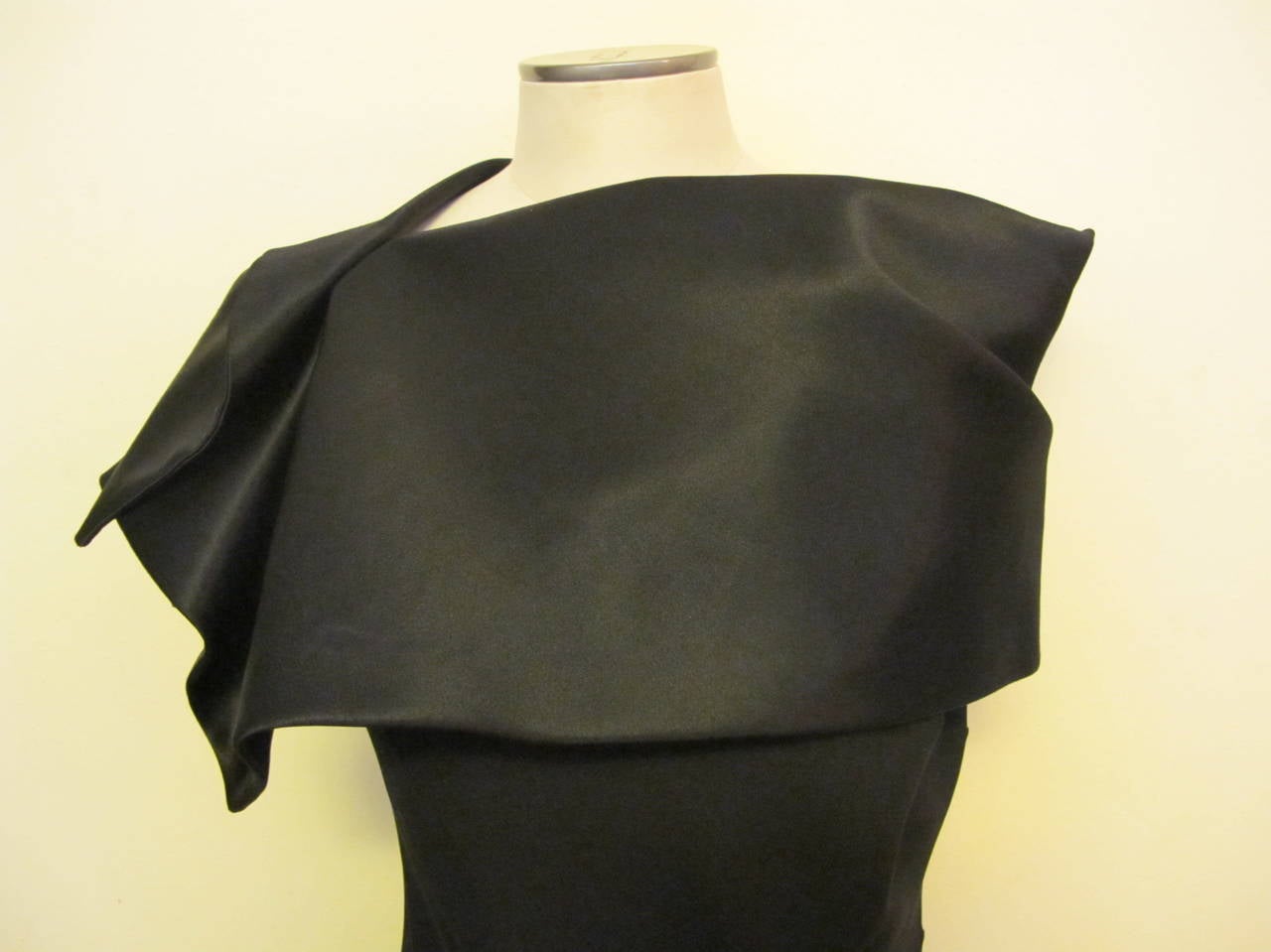 2009 John Galliano Paris Asymmetrical Black Cocktail Dress For Sale 1