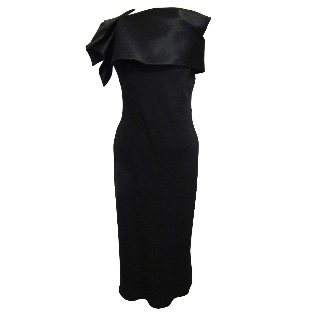 2009 John Galliano Paris Asymmetrical Black Cocktail Dress For Sale