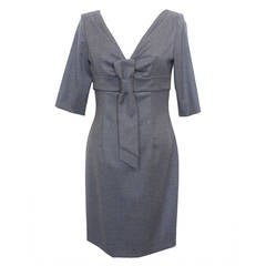 Fall 2005 New Alexander McQueen Grey Portrait Neckline Dress