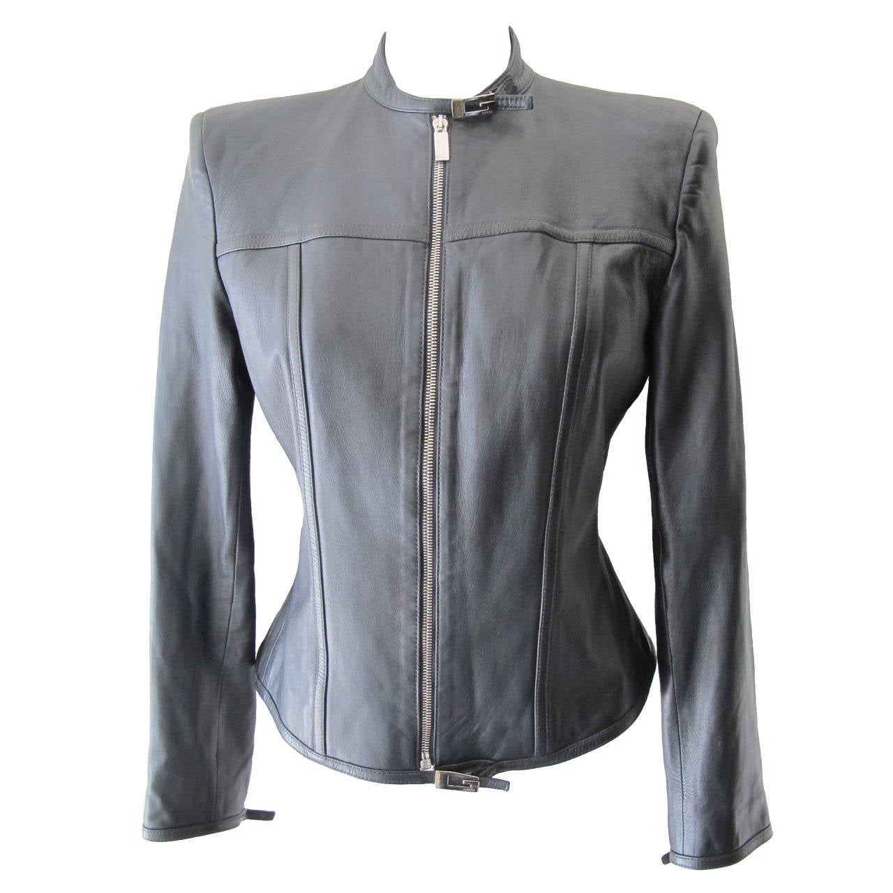 Iconic Tom Ford Black Leather Jacket for Gucci For Sale