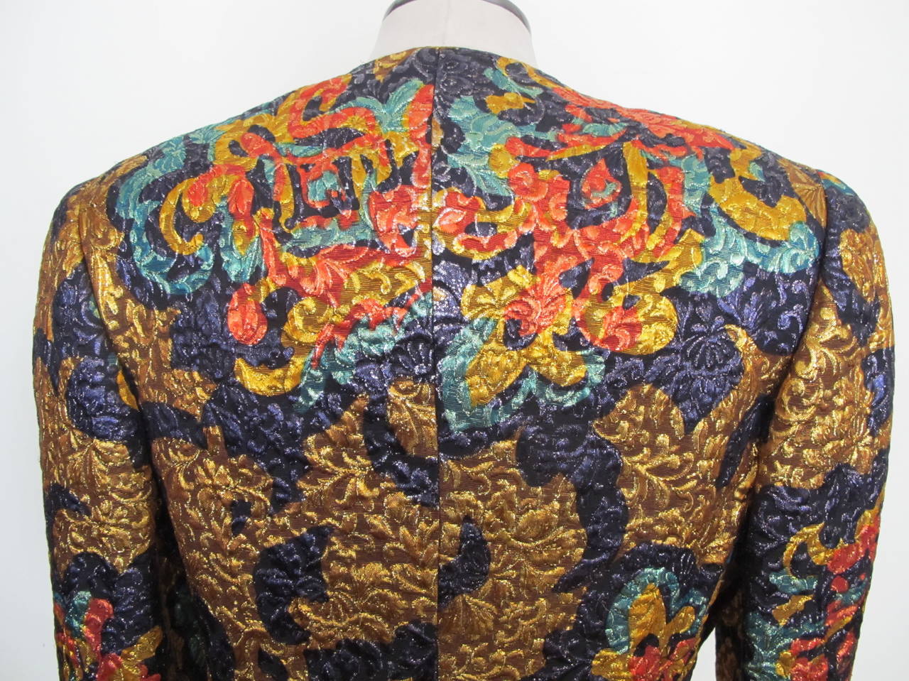 Women's Bill Blass Quilted Brocade Multi-Color Jacket For Sale